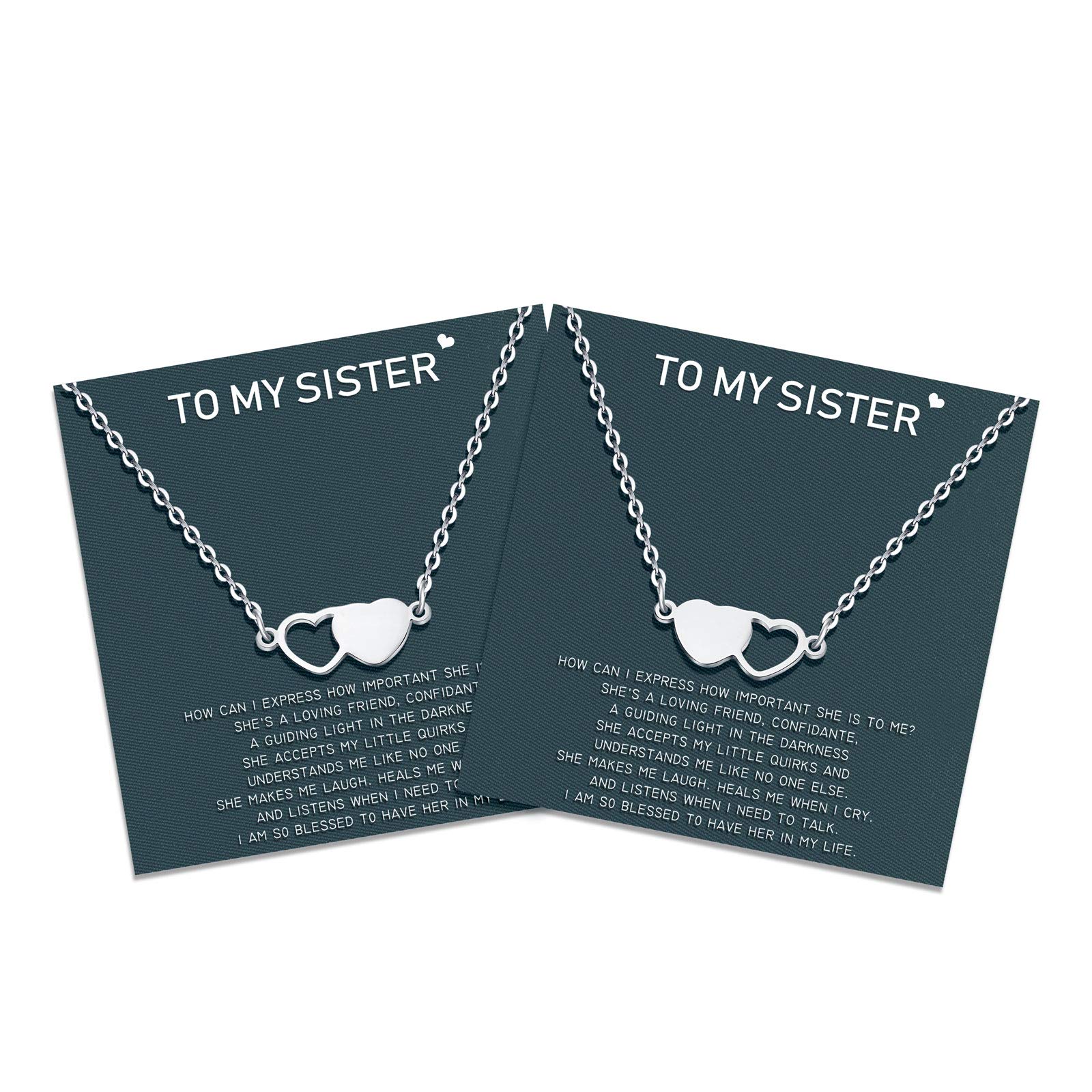 UNGENT THEM Sisters Necklace Best Friend Friendship Heart Matching Necklaces for 2/3/4 Women