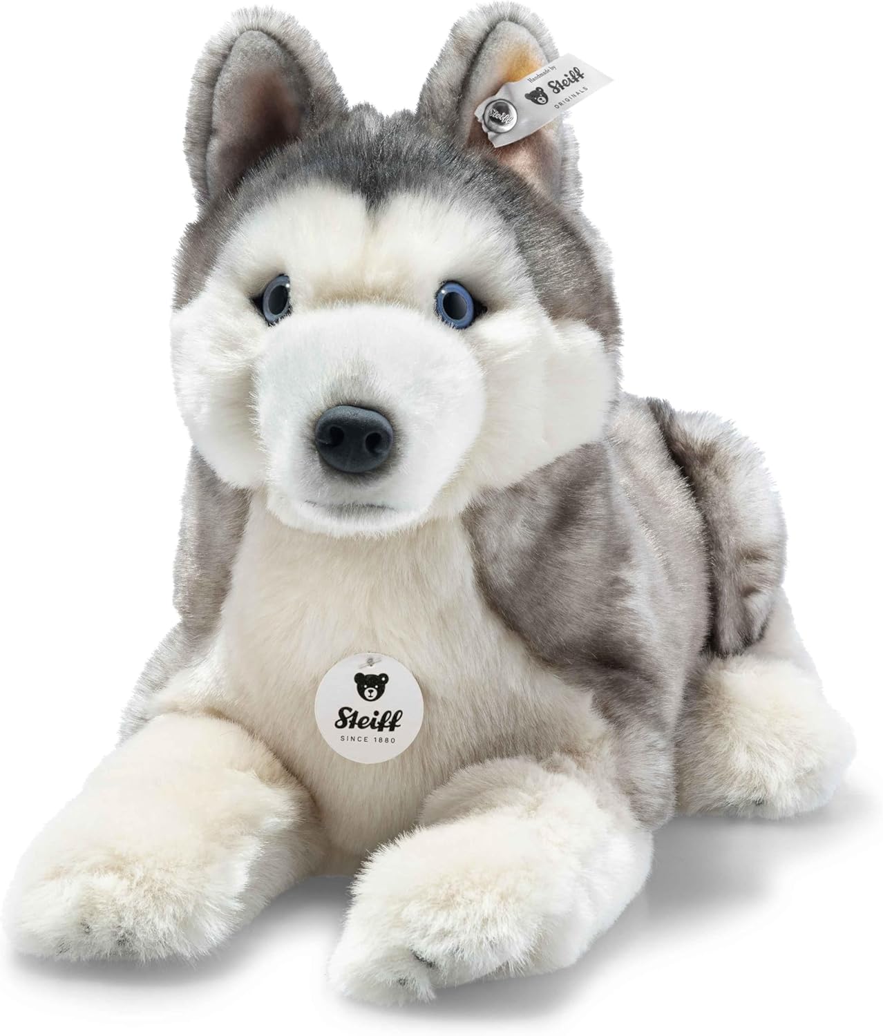 Steiff Bernie Husky, Premium Realistic Stuffed Animal Dog, Lifelike Pet Animal Plush Toys, Plushy Toy for Girls Boys and Kids (Brown, 13")
