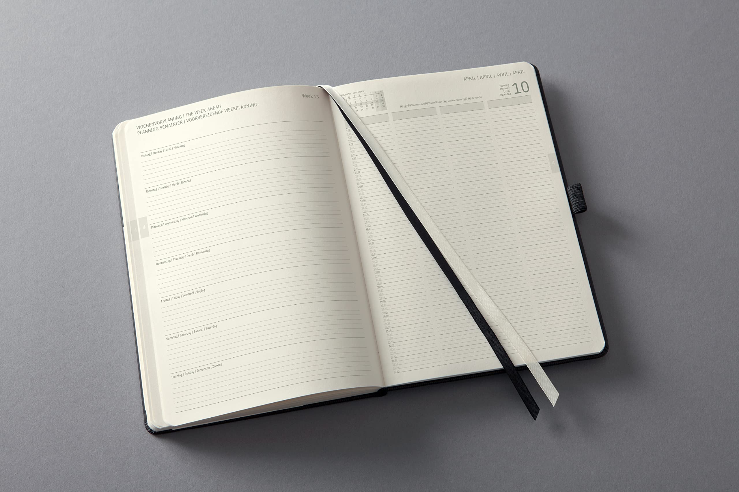 SIGEL C2304 Agenda profesional Conceptum 2023 - A4+ - negro - hardcover - una página = un día - 480 S.