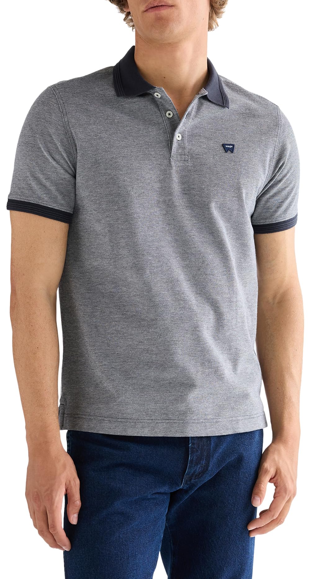 Wrangler Refined Polo Shirt, Navy, L Mens