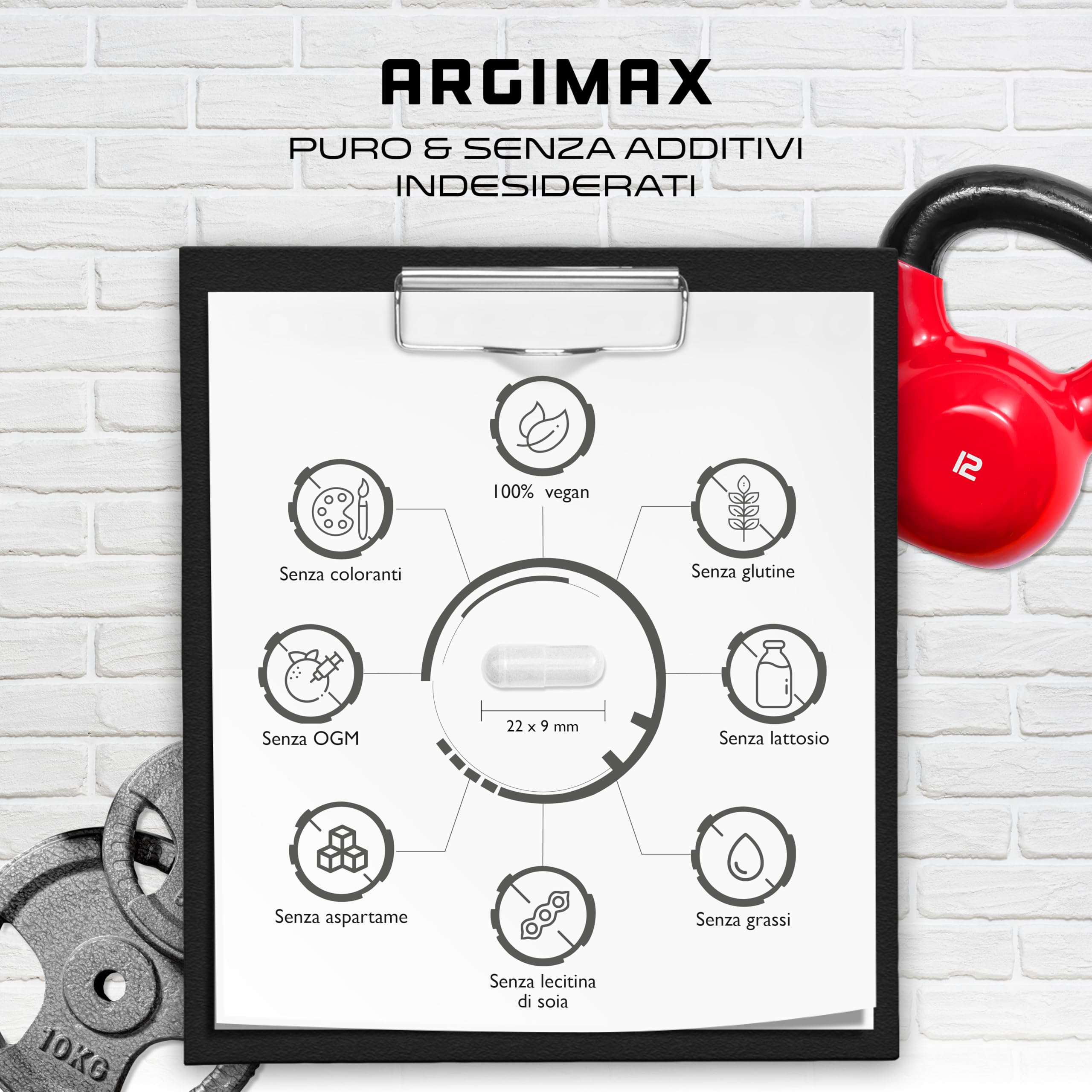ARGIMAX - Complesso triplo di L-Arginina - 6600 mg per dose giornaliera - Premium: Complesso di AAKG, L-Arginina HCL e Arginina Nitrato - 180 Capsule - Alto dosaggio - Vegan