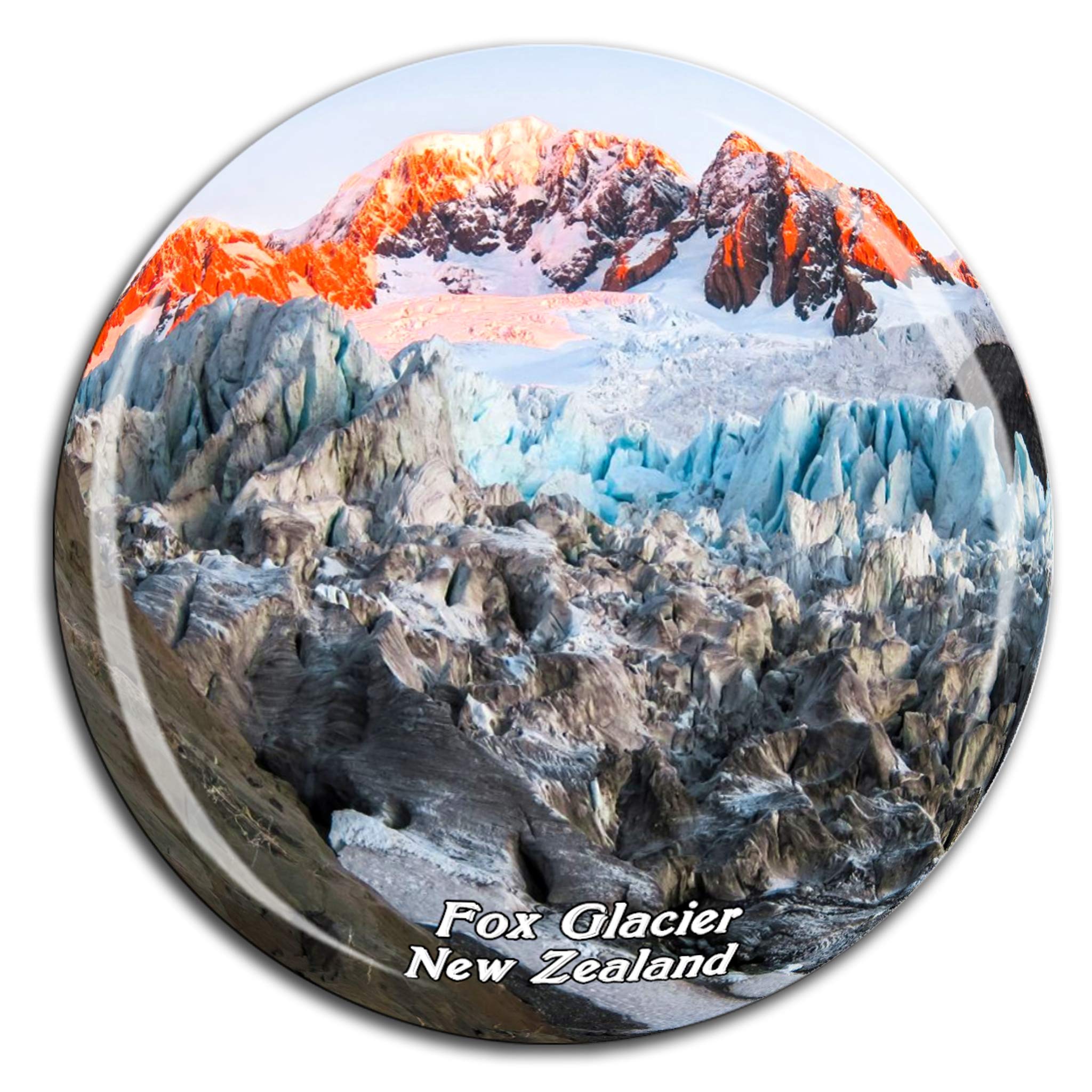 Weekino Fox Glacier New Zealand Fridge Magnet 3D Crystal Glass Tourist City Travel Souvenir Collection Gift Strong Refrigerator Sticker