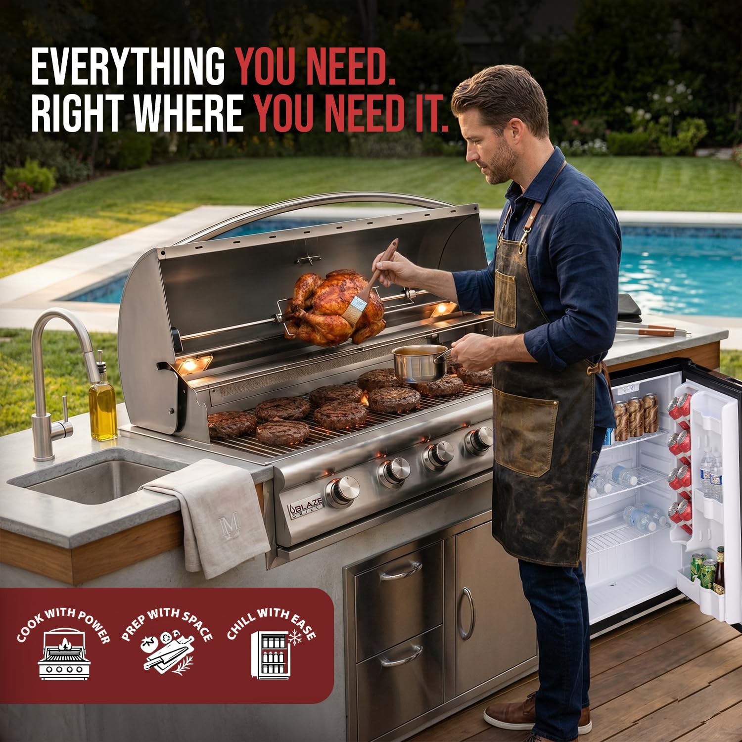 BBQセット Amazon.com: BLAZE BBQ Outdoor Package of 40” LTE Built-in Gas