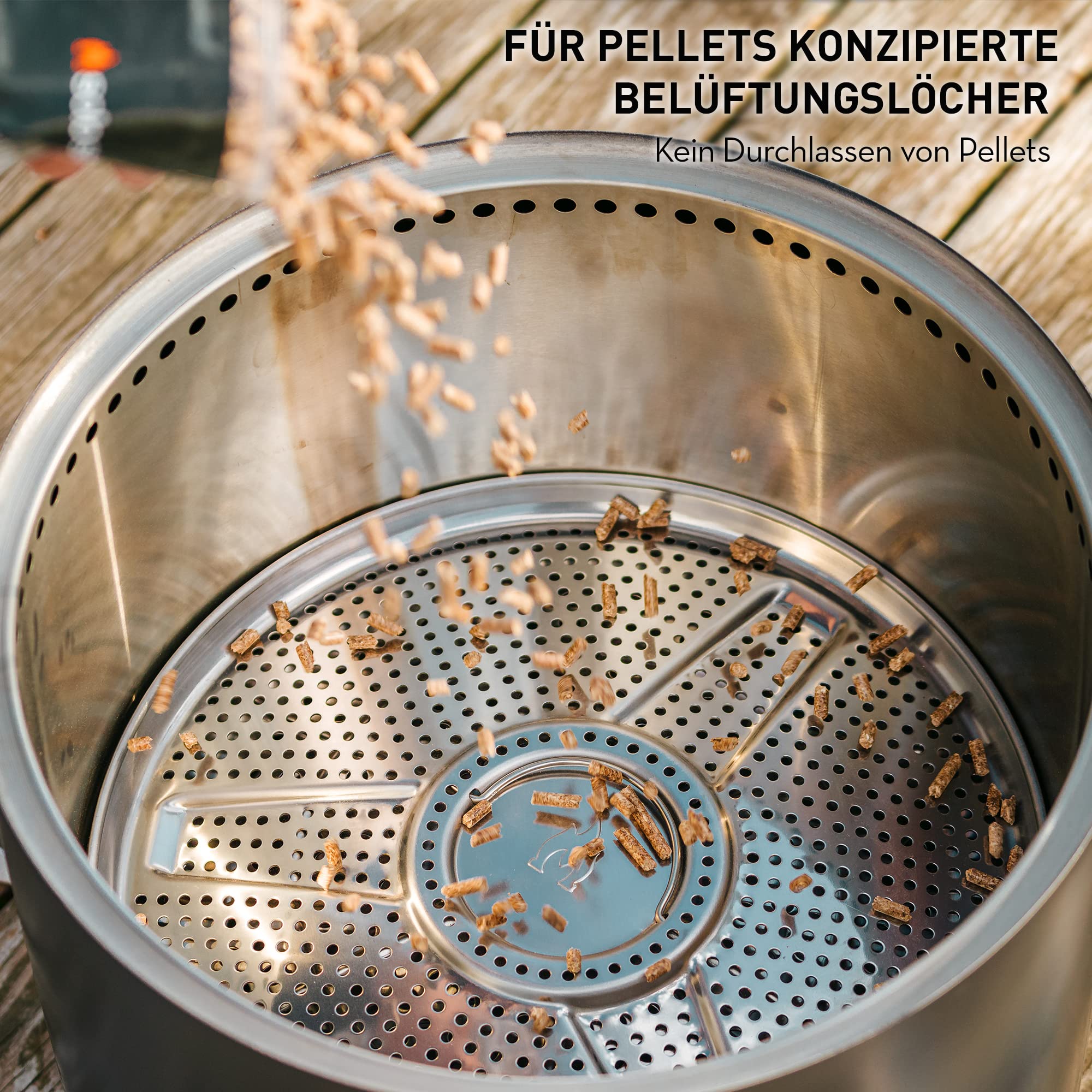 Solo Stove Ranger-Einsatz für Pellets | Zubehör für raucharme Outdoor Feuerschale Ranger, Adapter für die Verbrennung von Pellets, Dual Fuel Einsatz, Sichere Verbrennung, Edelstahl, D: 33,4 cm