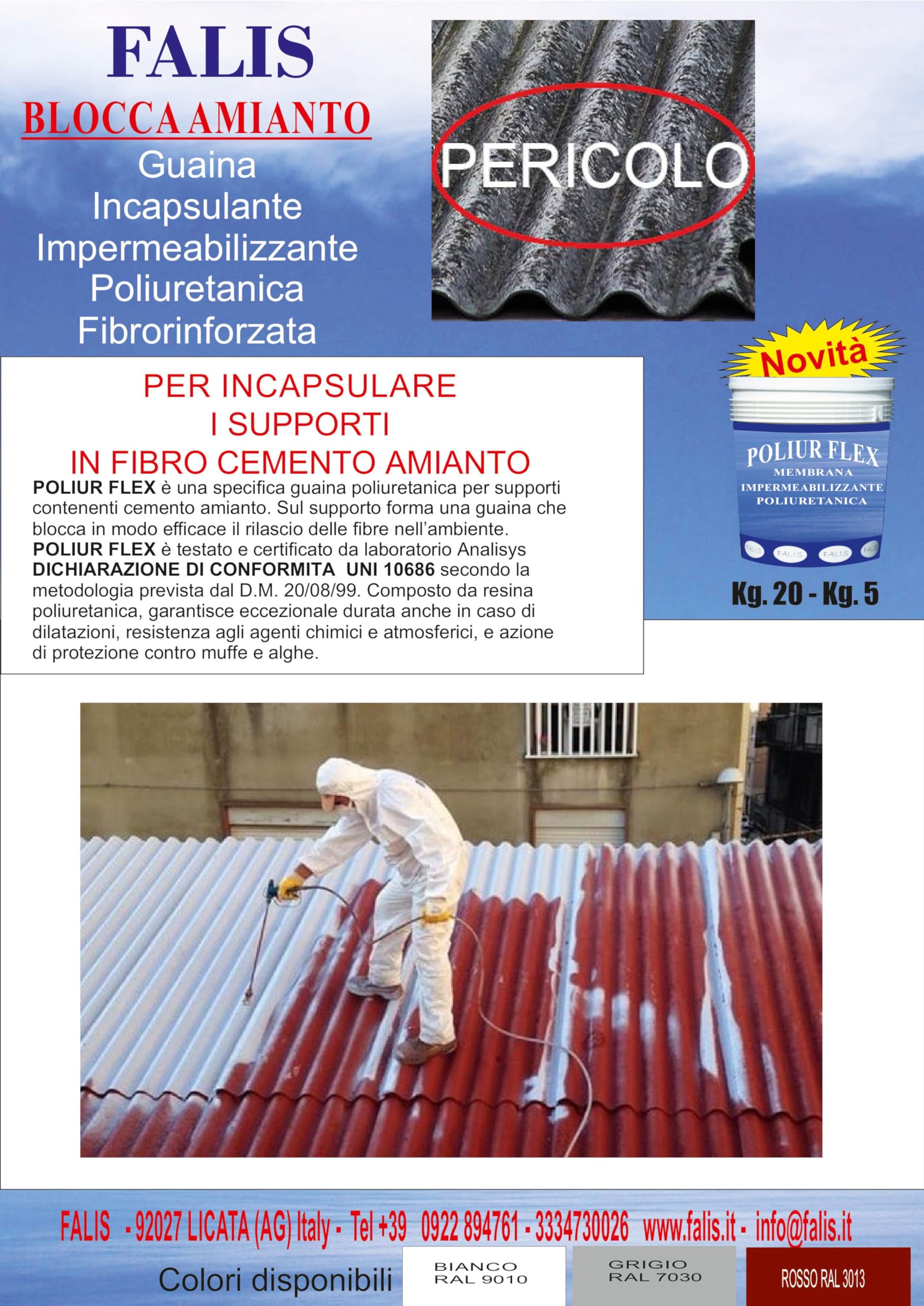 INCAPSULANTE PER AMIANTO (5 KG, ROSSO RAL 3013)