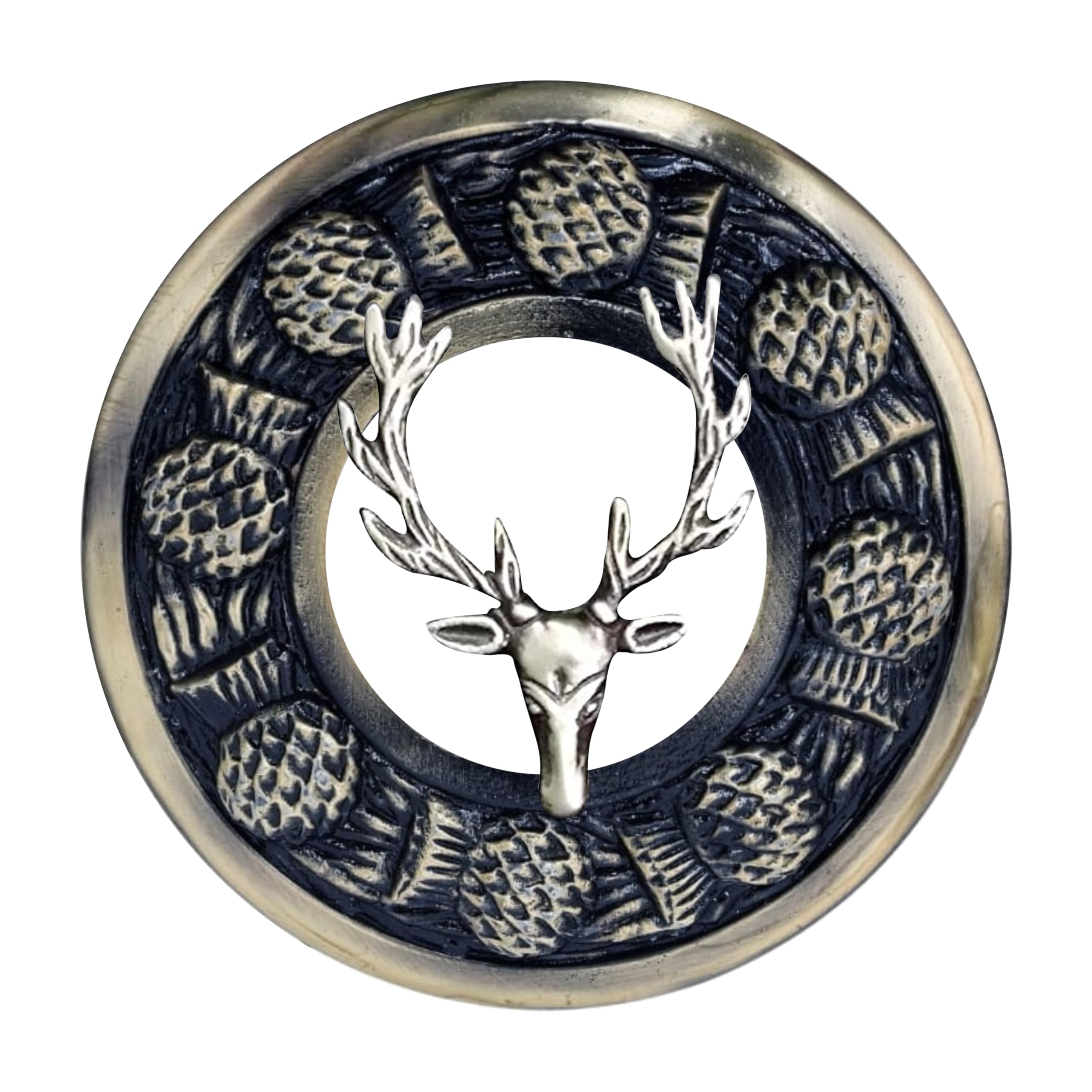 Kilt EmporiumScottish Stag Kilt Brooch Pin - 3-Inch Rust Free Brass