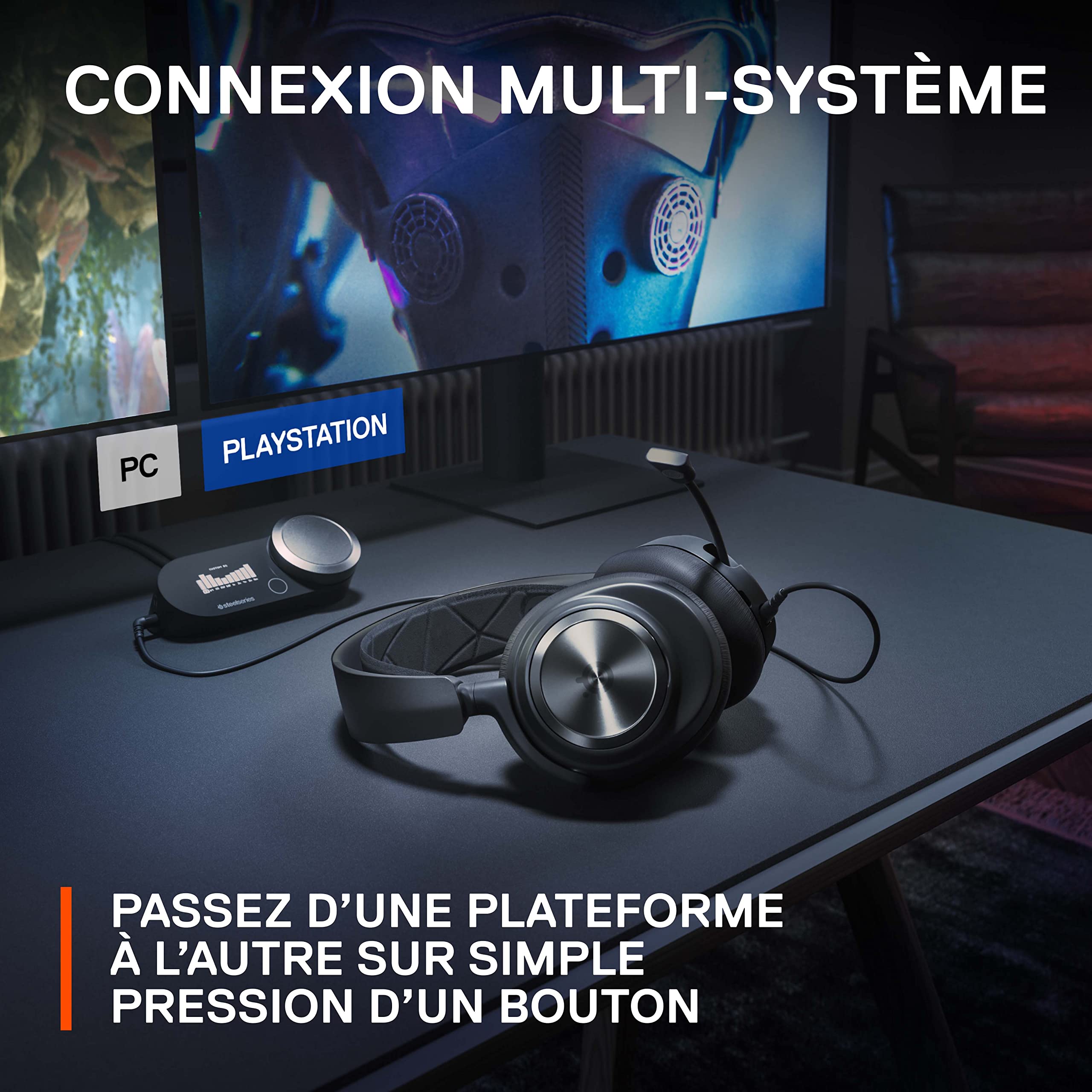 SteelSeries Arctis Nova Pro - Casque gaming multi-système - Son Hi-Res - Son spatial 360° - GameDAC Gen 2 - Micro ClearCast Gen 2 - PC, PS5, PS4, Switch