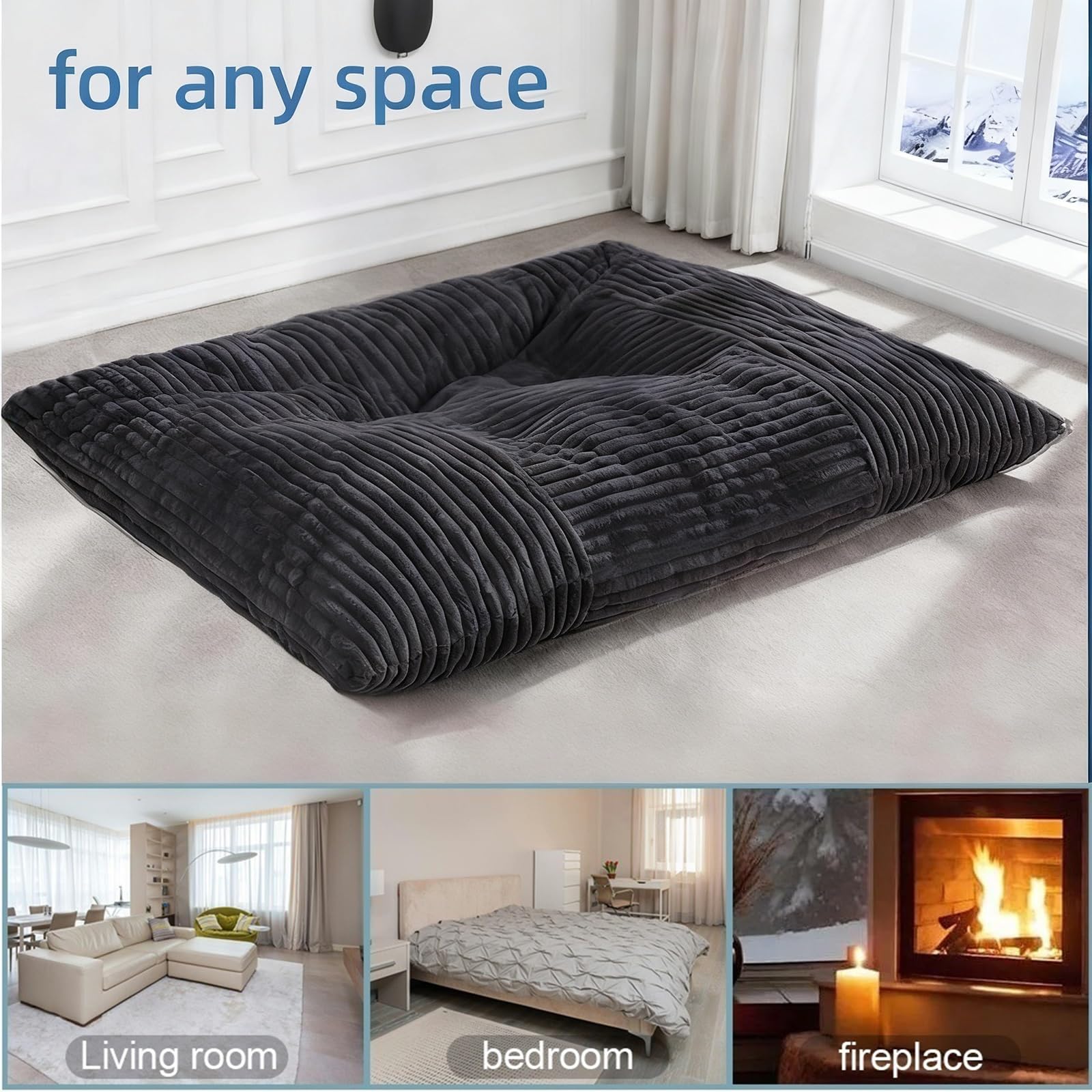 SXBCyan Riesiger Plüsch-Sitzsackbezug for Erwachsene (Ohne Füllstoff), 140 X 180 cm, Dicker Weicher Sitzsack-Stuhl Aus Kunstfell, Kissen, Sofabezug, Relax-Lounge(140x180cm-beigewhite)