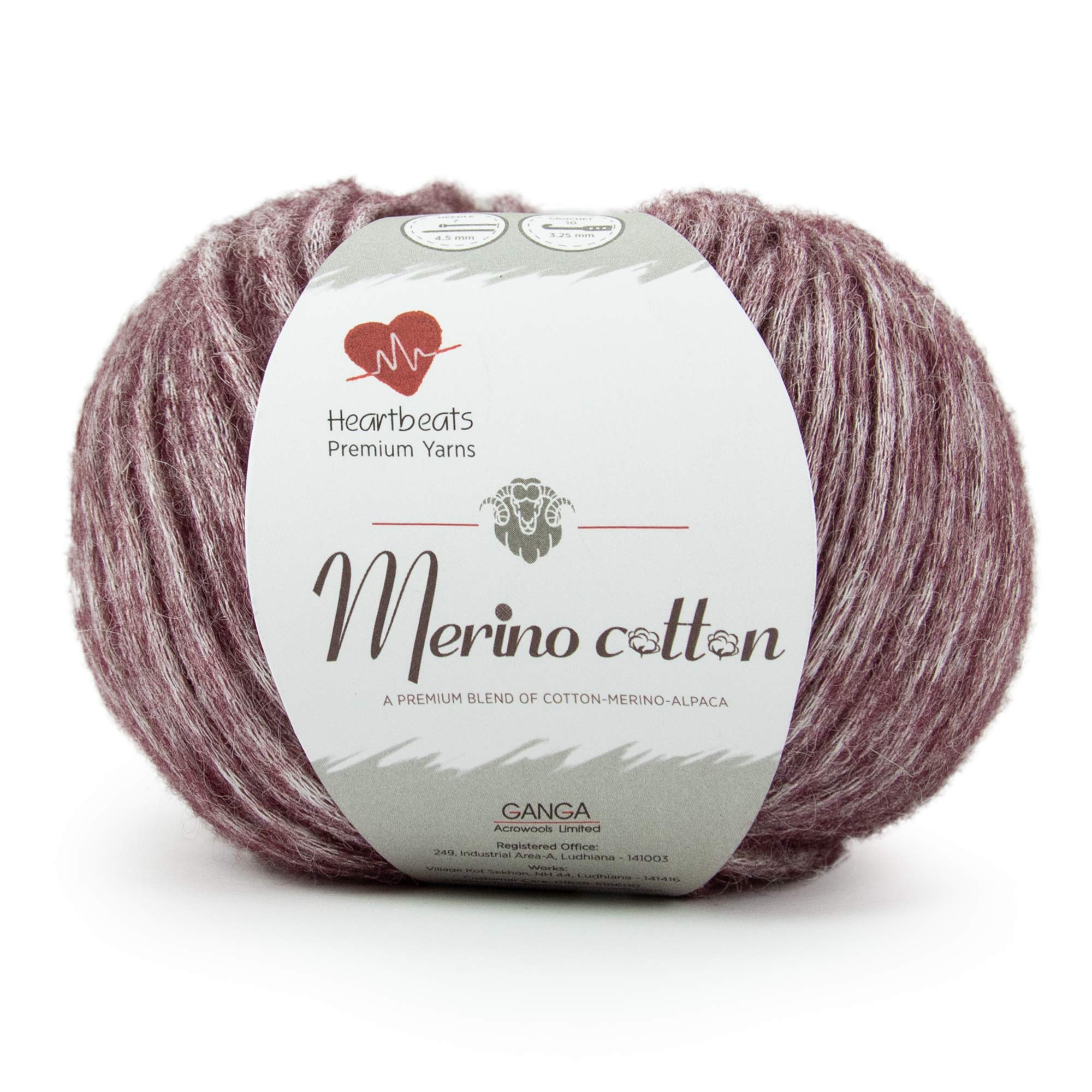 Merino Cotton Yarn - 2 Balls (50gm) -5 Merino Cotton Yarn - 2 Balls (50gm) -5