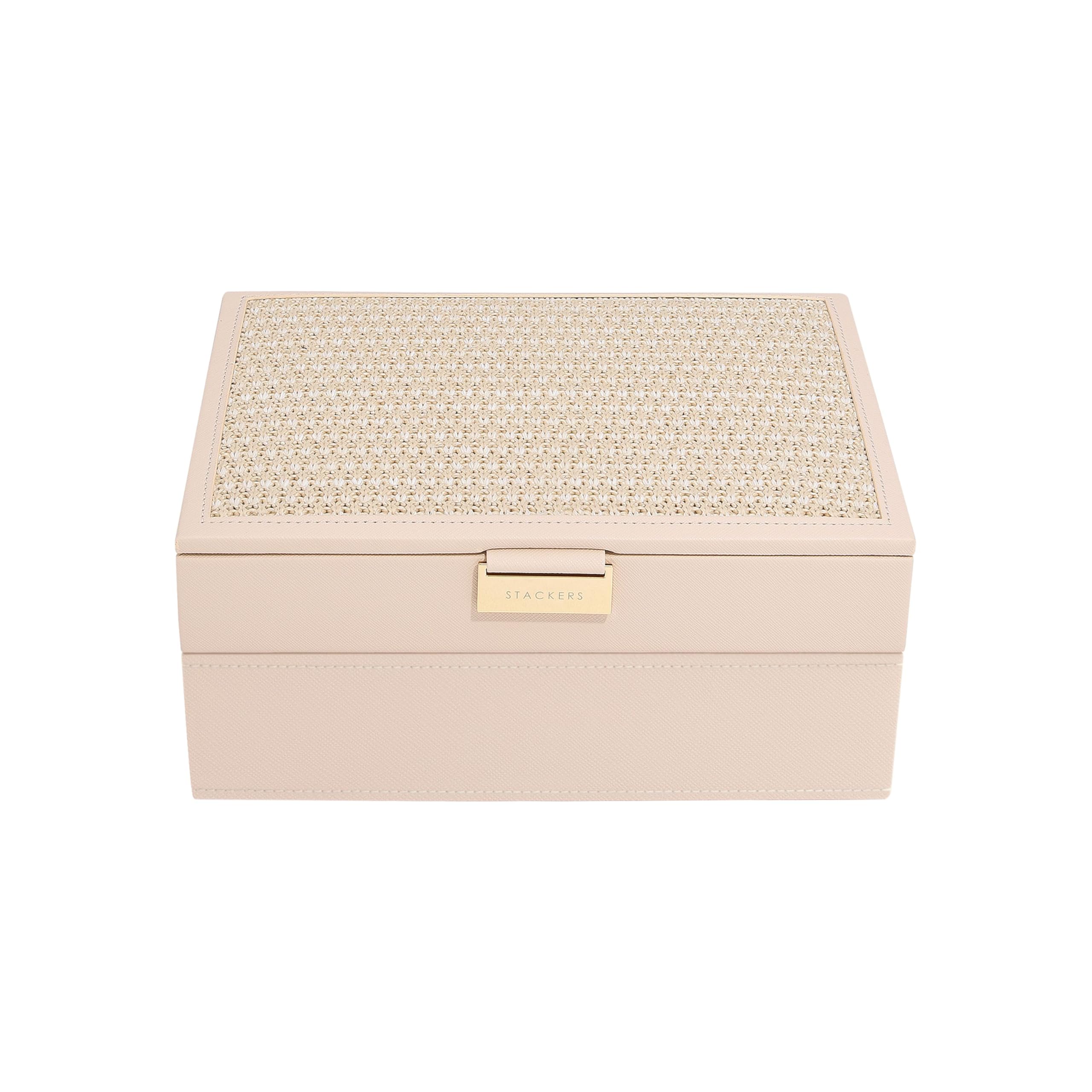 Stackers Blush Raffia Classic Jewellery Box Set of 2