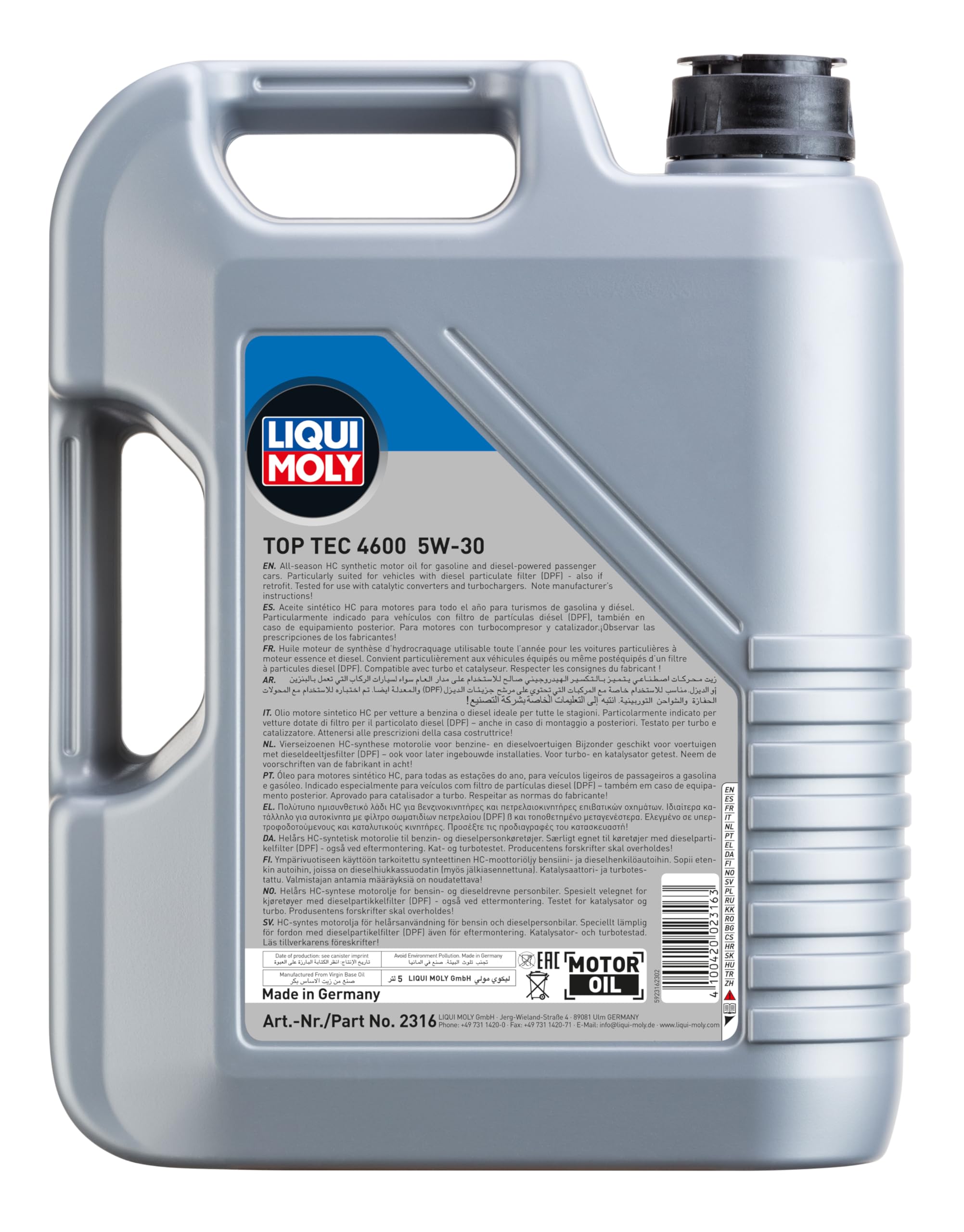 Olio motore leggero Top Tec 4600 5W-30 5L