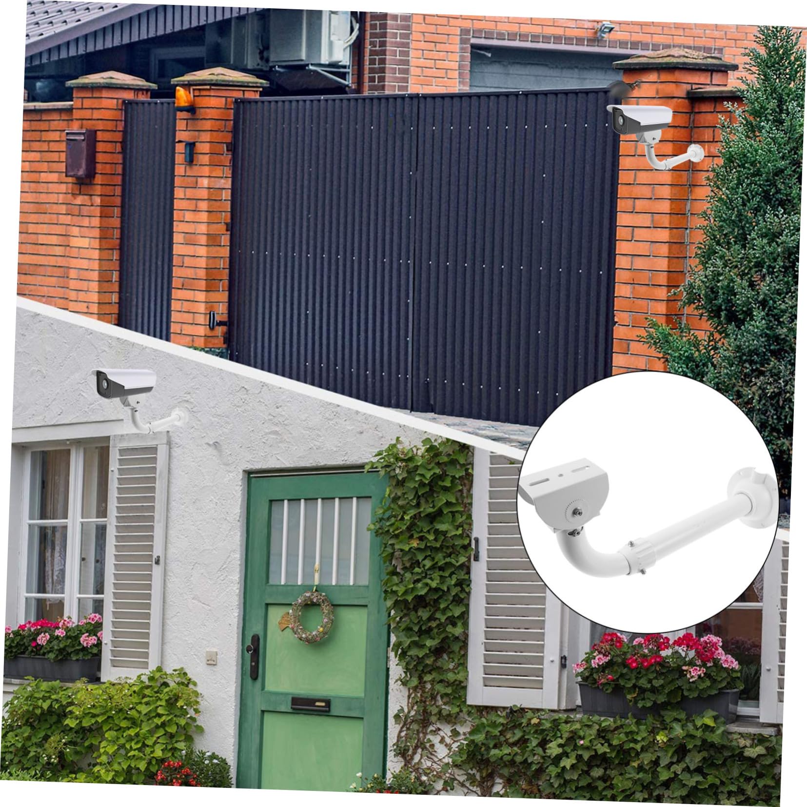 Support Mural pour Caméra de Sécurité Alliage Aluminium Réglable Tube Anti-enchevêtrement Support Robuste Jusqu
