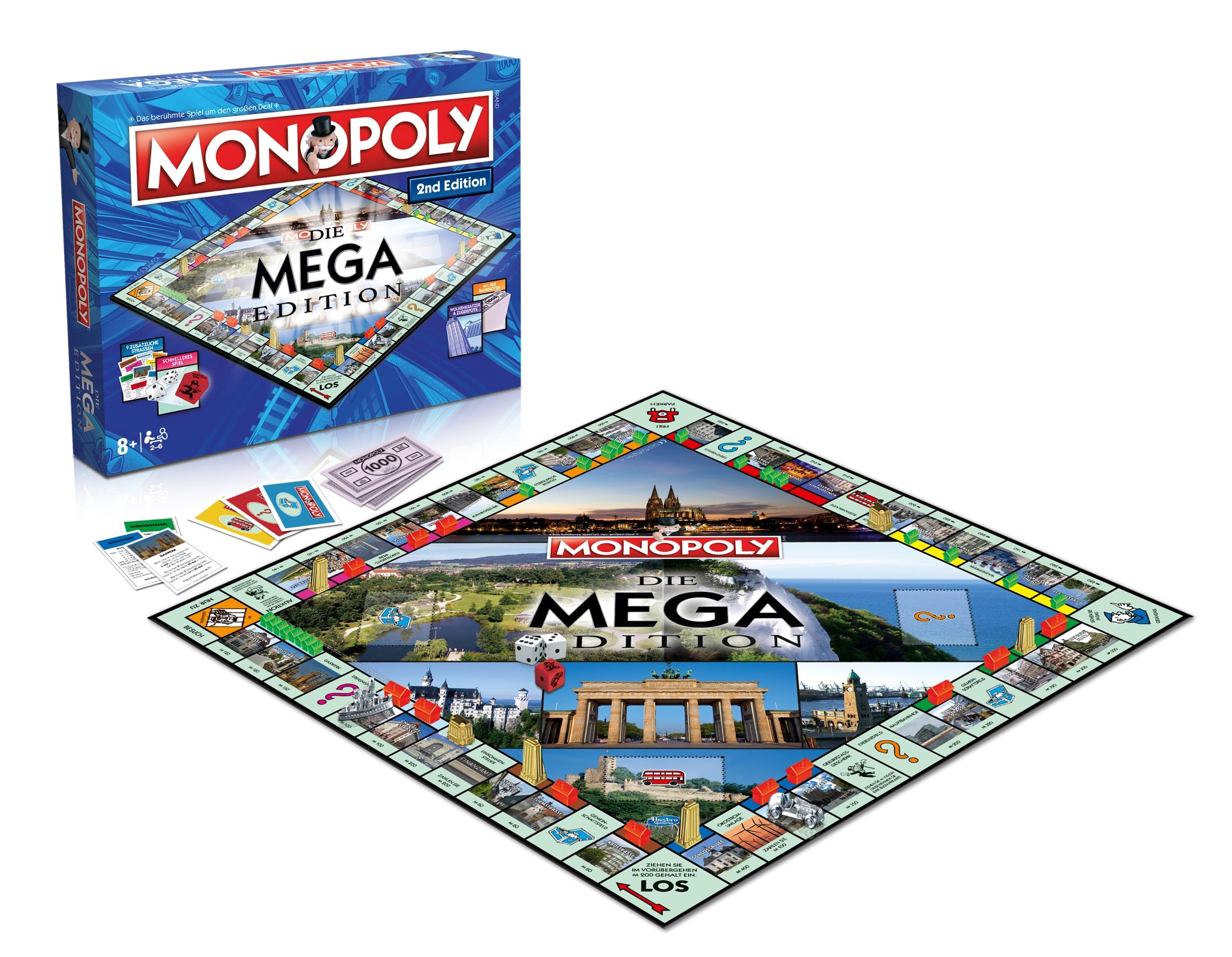 Winning Moves Monopoly Mega 2nd Edition - Familienspiele Strategie Brettspiele Monopoly Mega 2nd Edition - 2+ Spieler ab 8+ Jahren - Deutsch