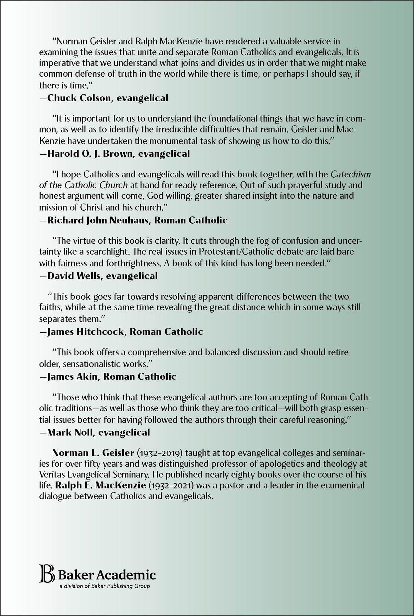Roman Catholics and Evangelicals: Agreements and Differences
