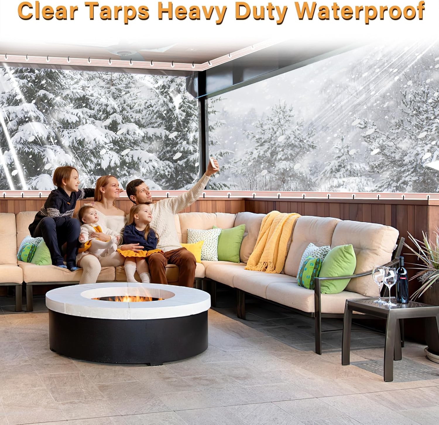 10X12FT Clear Waterproof Tarps(Increase Grommets,Windproof Rope +Ties) Poly Tarpaulin Outdoor Garden Rainproof Covering,Clear Vinyl Tarp with for Patio Covering Henhouse Porch Canopy Plant Camping