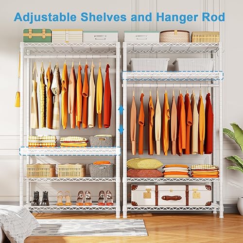 Miniatura 4 de Ulif H4 - Armarios portátiles, perchero de metal de 4 niveles para dormitorio y guardarropa, almacenamiento y organizador de armario, 35.4 pulgadas