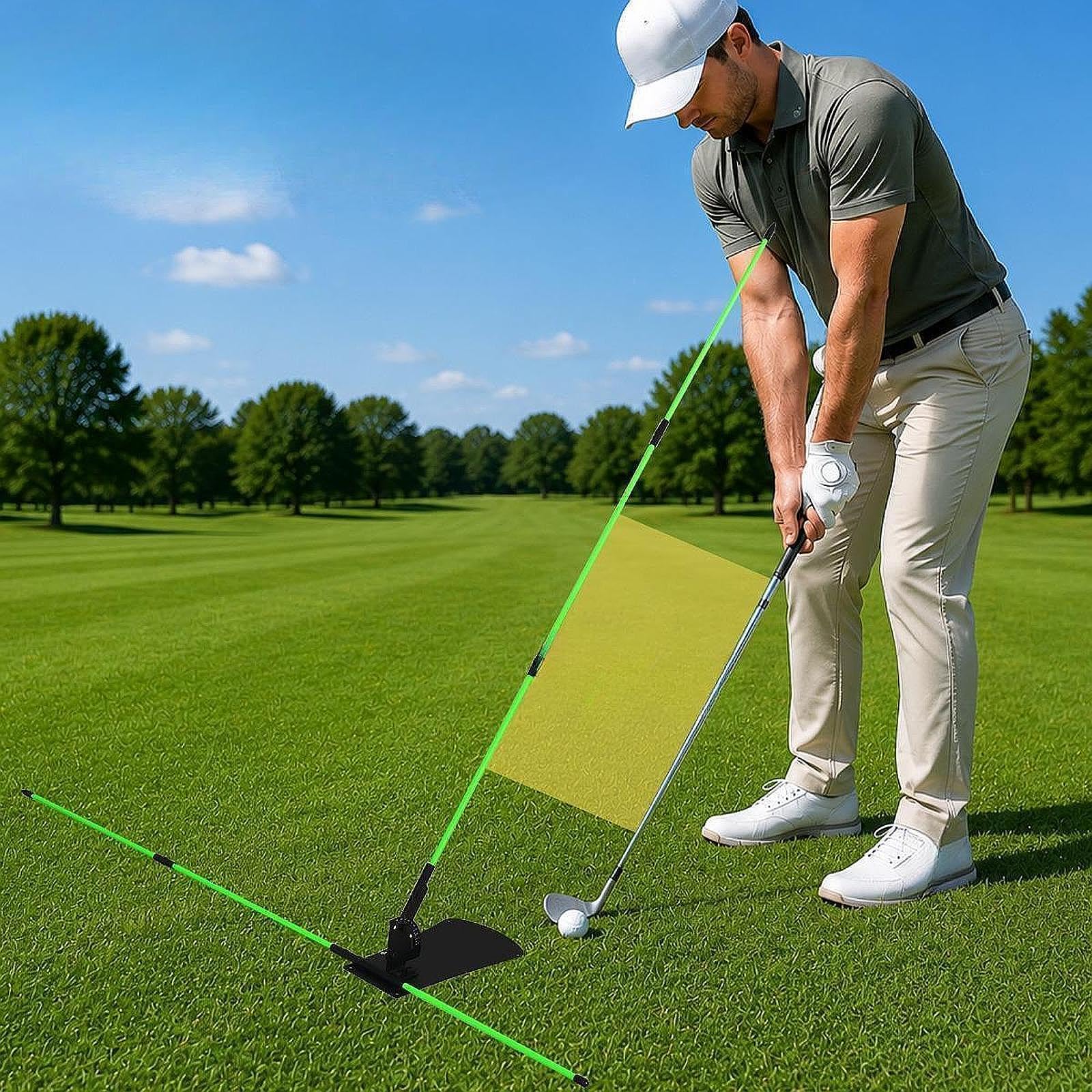 predolo Supporto per Asta di allineamento da Golf, Allenamento dello Swing da Golf, Accessori per Golfisti Professionisti, Asta di Pratica Portatile,