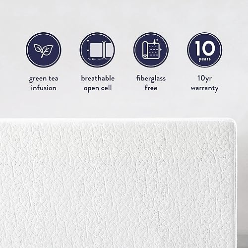 Miniatura 41 de Best Price Mattress - Colchón matrimonial de 6 pulgadas en una caja, espuma viscoelástica de té verde, color blanco