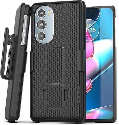 Miniatura 8 de Encased DuraClip - Funda para Motorola Edge Plus (2022) ultradelgada con soporte y clip de funda, color negro