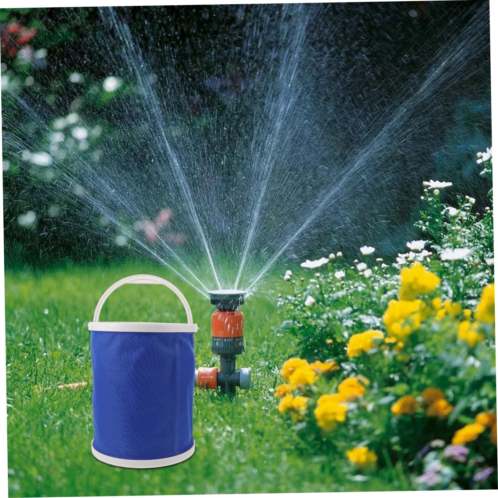 DOITOOL Faltbarer Wasserbehälter mit Griff Tragbarer Camping-Eimer aus Canvas-Material für Outdoor-aktivitäten Reisen und Picknicks