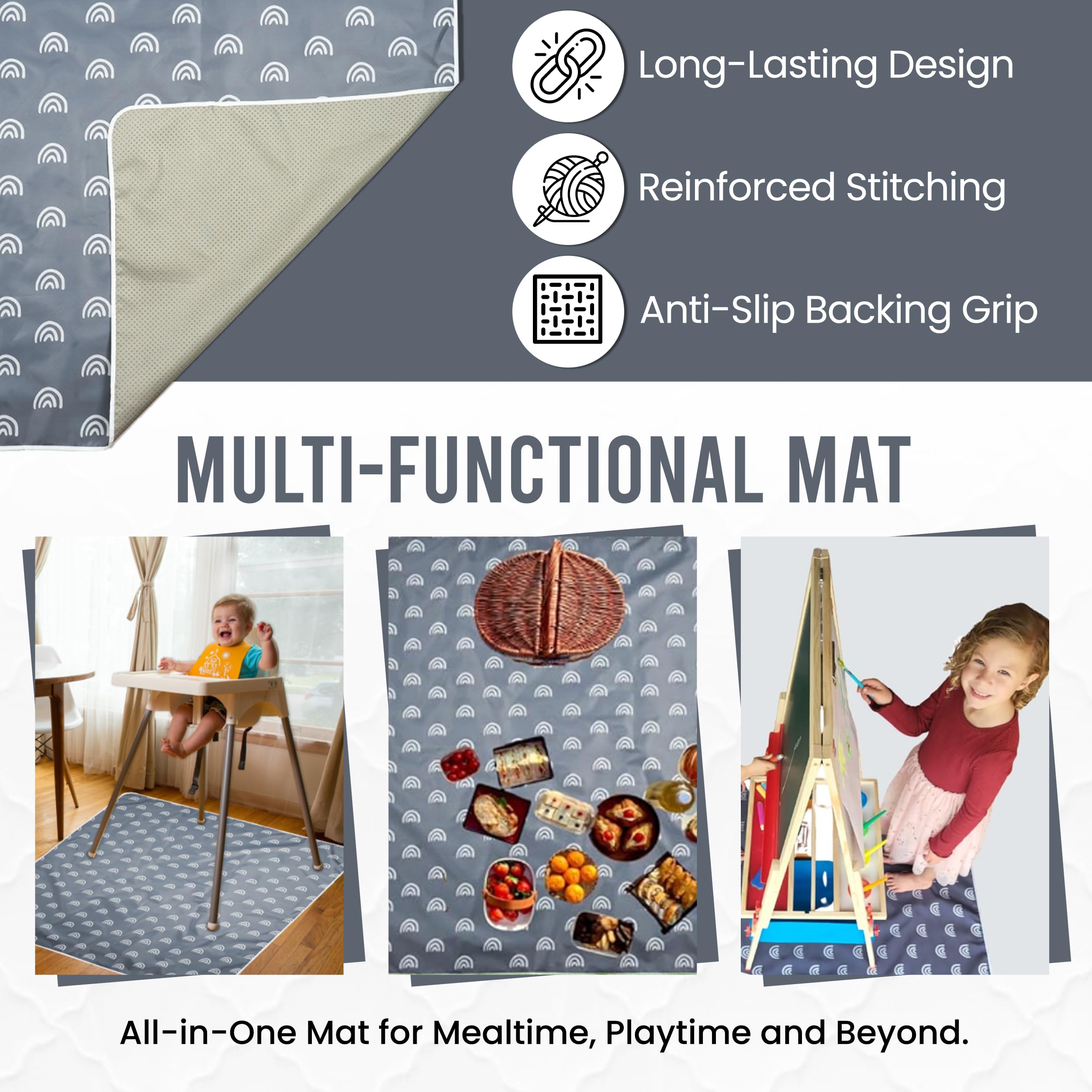 FYDUN Tapis de chaise haute pour bébé Tapis Anti-éclaboussures pour bébé, Tapis Anti FYDUN Tapis de chaise haute pour bébé Tapis Anti-éclaboussures pour bébé, Tapis Anti