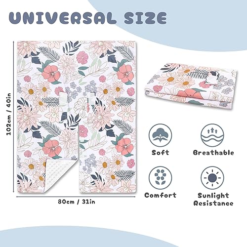 Miniatura 7 de Funda de asiento de automóvil para bebé, cubierta de toldo de asiento de automóvil para niñas recién nacidas, fundas suaves y transpirables de Minky