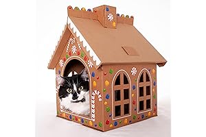 Christmas Gingerbread Playhouse for Pets with Candy Decals: Gingerloaf House