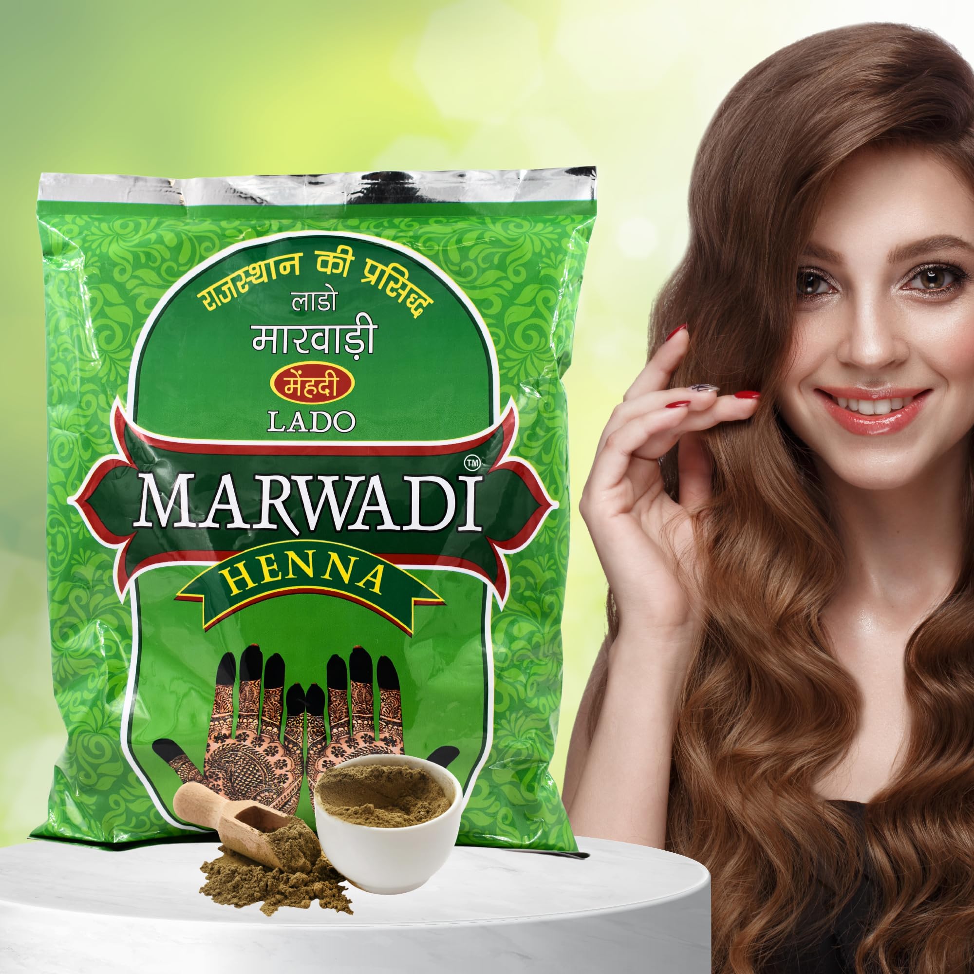 Amina Lado Marwadi Henna Powder for Hair and Skin, 500g, Natural Herbal Formula-picture-46