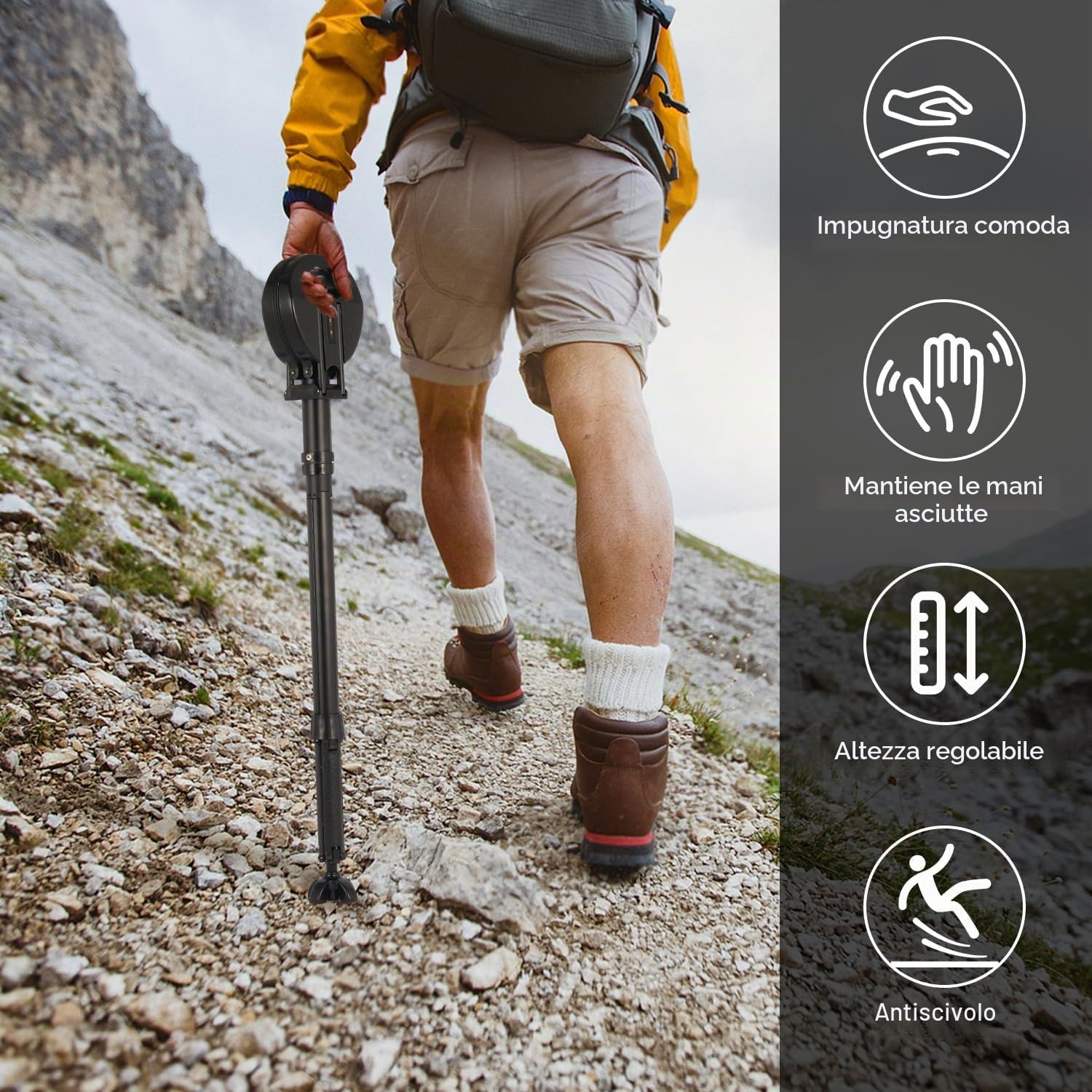 Bastone da passeggio con sedile, bastone pieghevole portatile, regolabile, per donne e uomini, bastone da passeggio retrattile per anziani e donne, per viaggi all'aperto