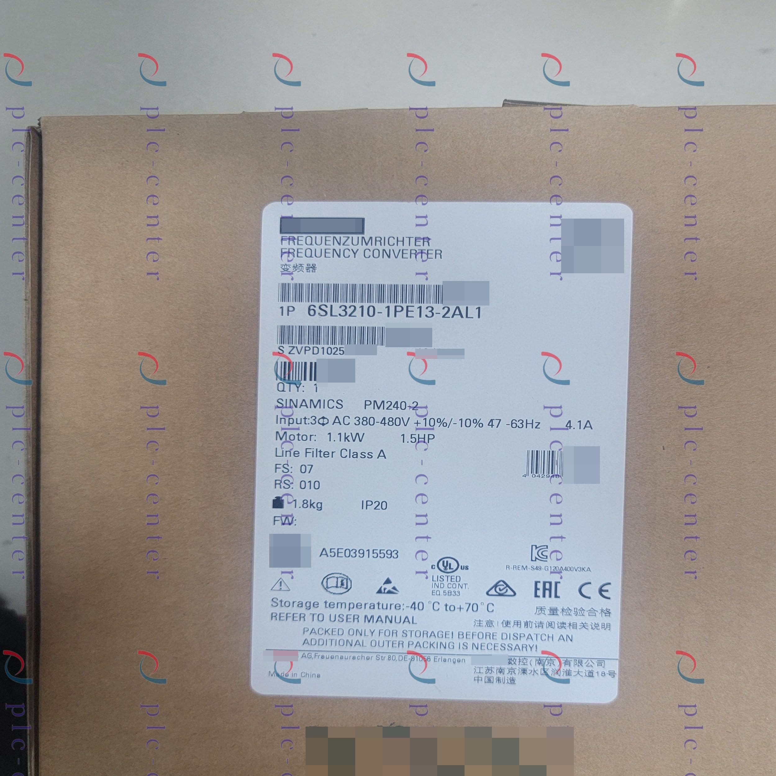 1PC 6SL3210-1PE13-2AL1 6SL3 210-1PE13-2AL1 New in Box