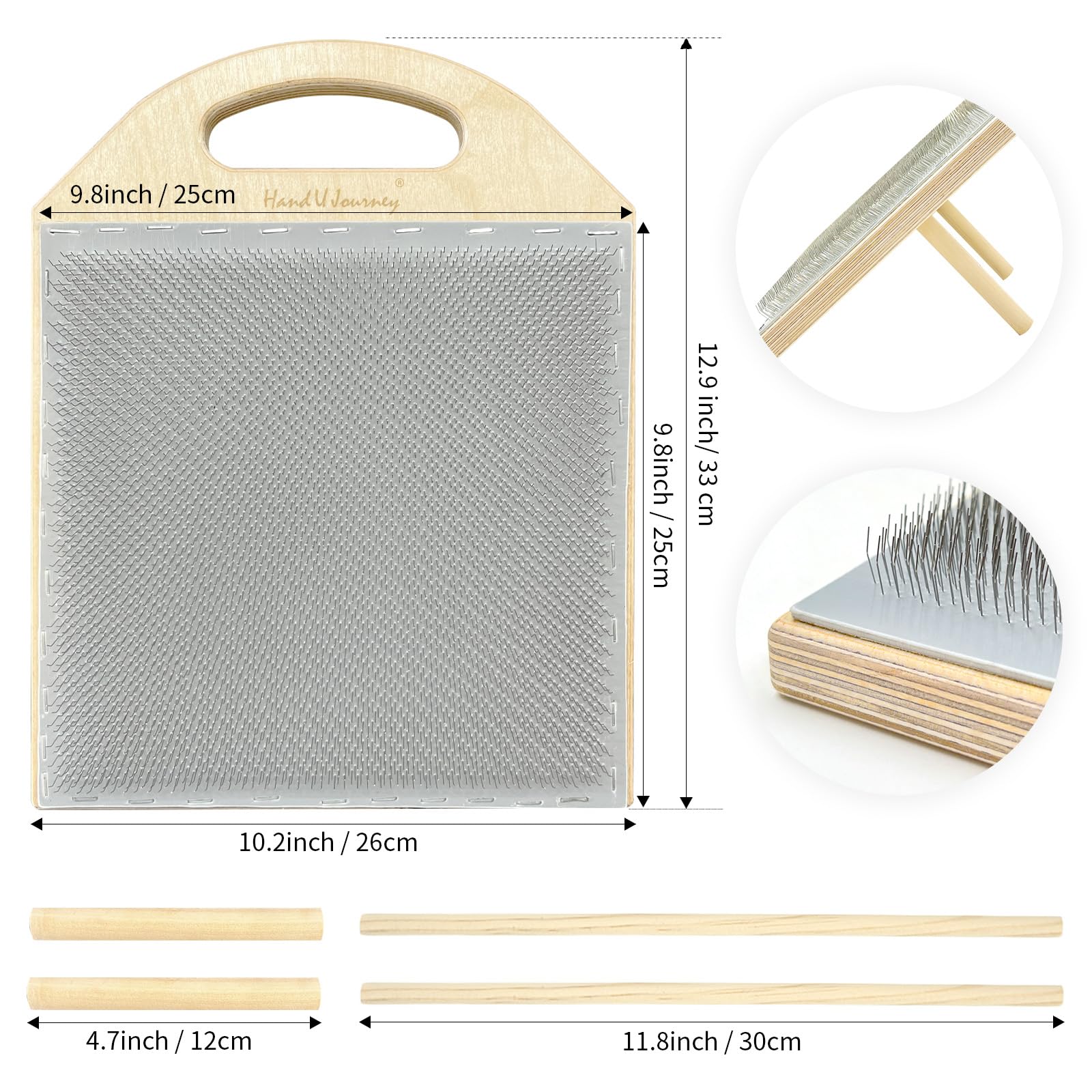 HAND U JOURNEY 24,9 cm Wollmischbrett, 6,5 PPI feiner Karton