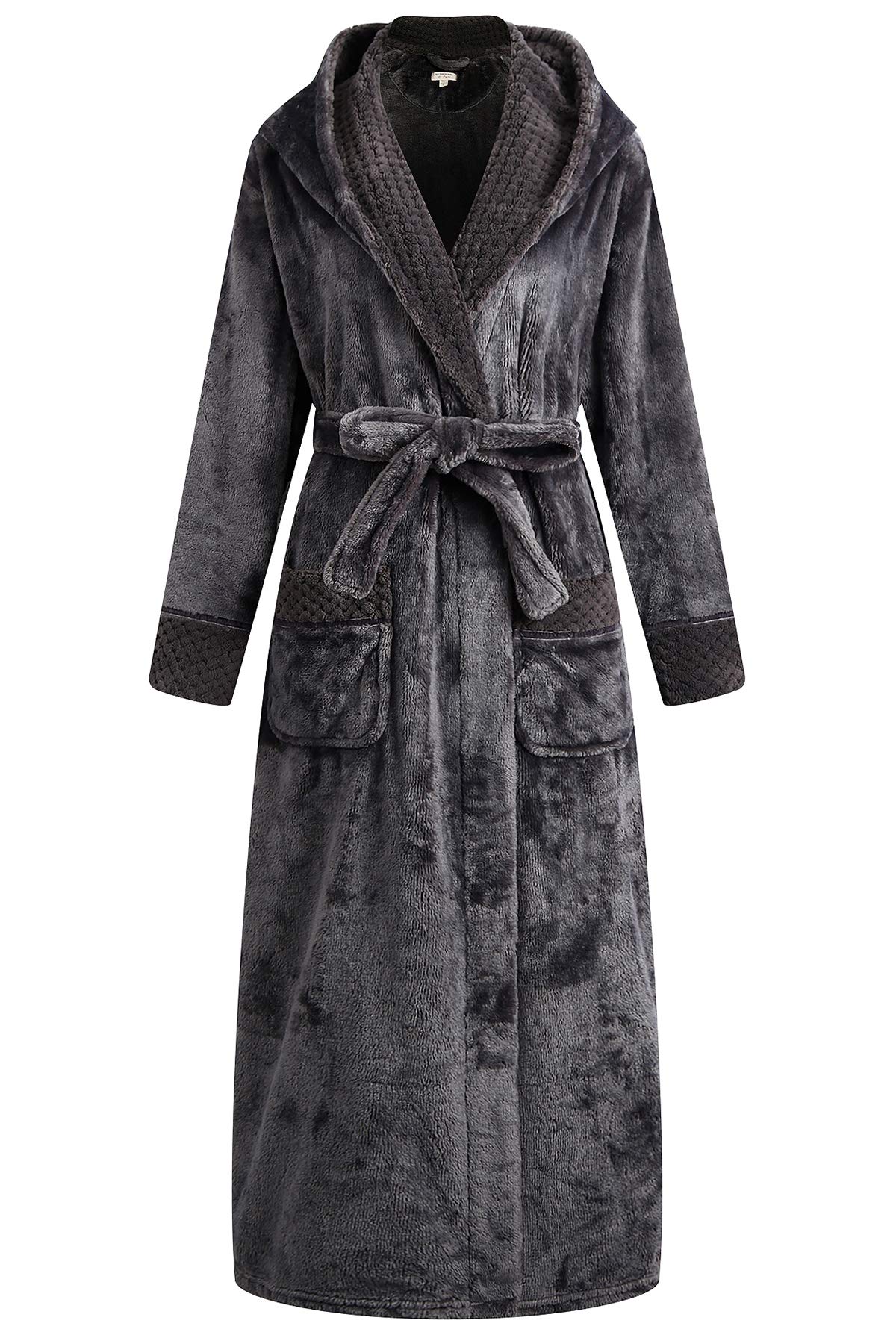 Richie House Womens Soft Warm Fleece Bathrobe with Hood Size S-XL RHWN2233