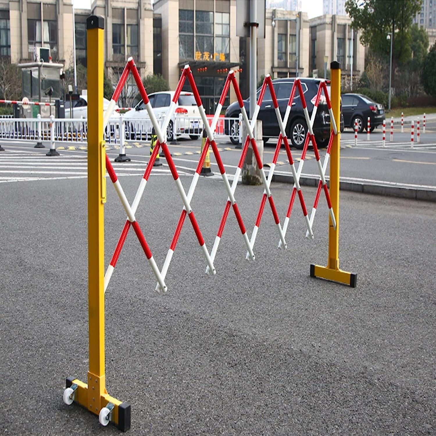 Garde-corps de route mobile portatif et rétractable rouge 1.2x6m
