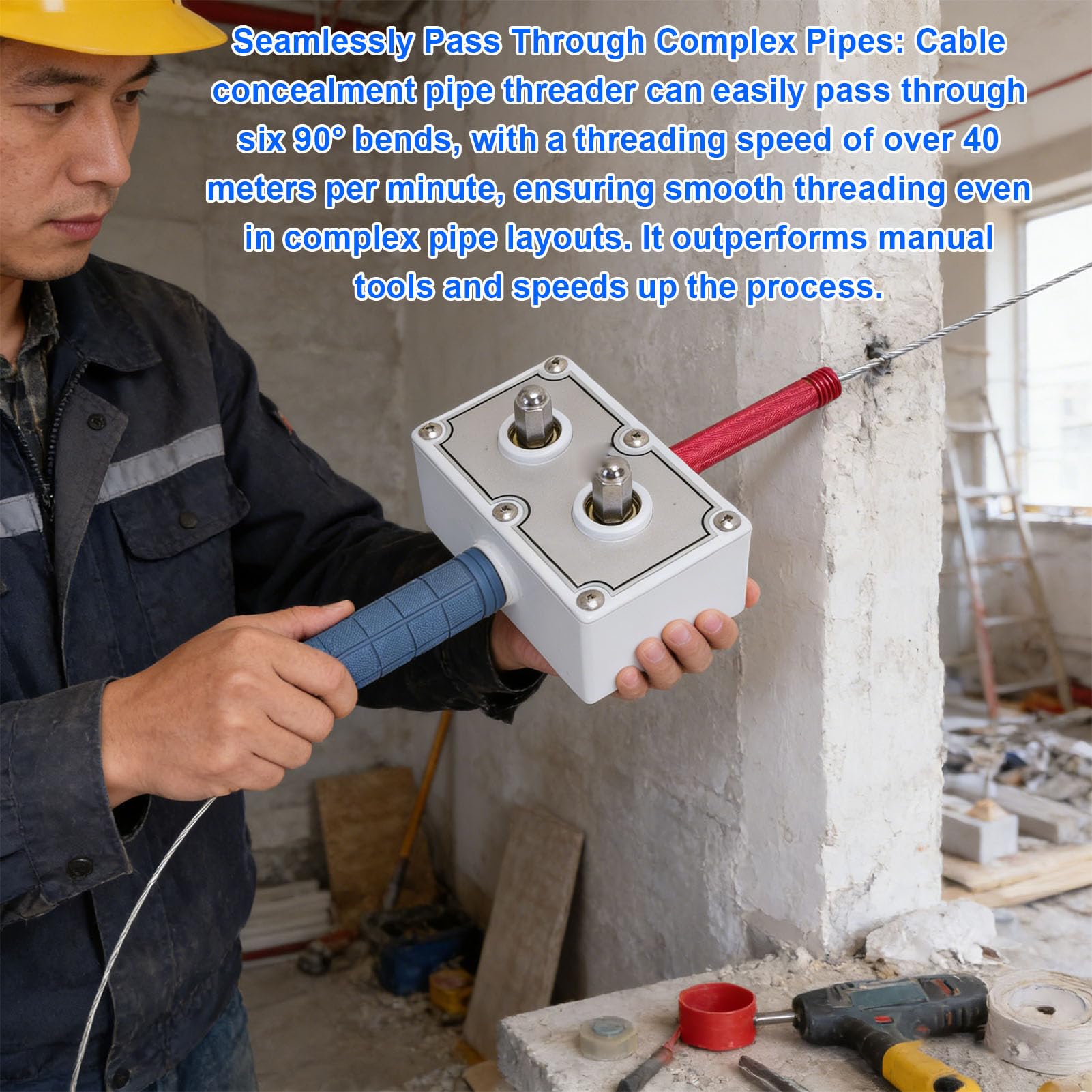 Generic Zestaw Automatycznych Narzędzi do Gwintowania Przewodów Elektrycznych do Szybkiego Montażu kabli. Idealny Projektów Renowacji Domów