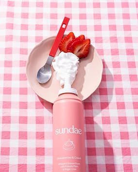 sundae Whipped Shower Foam Strawberries & Cream, Cherry On Top Foaming Body Wash Shower Foam 8.9 fl oz, 265ml 2-pack