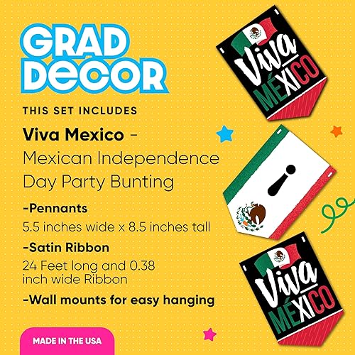 Miniatura 2 de Big Dot of Happiness Viva Mexico - Banderines para fiesta del Día de la Independencia mexicana - Decoraciones para fiestas - Viva México