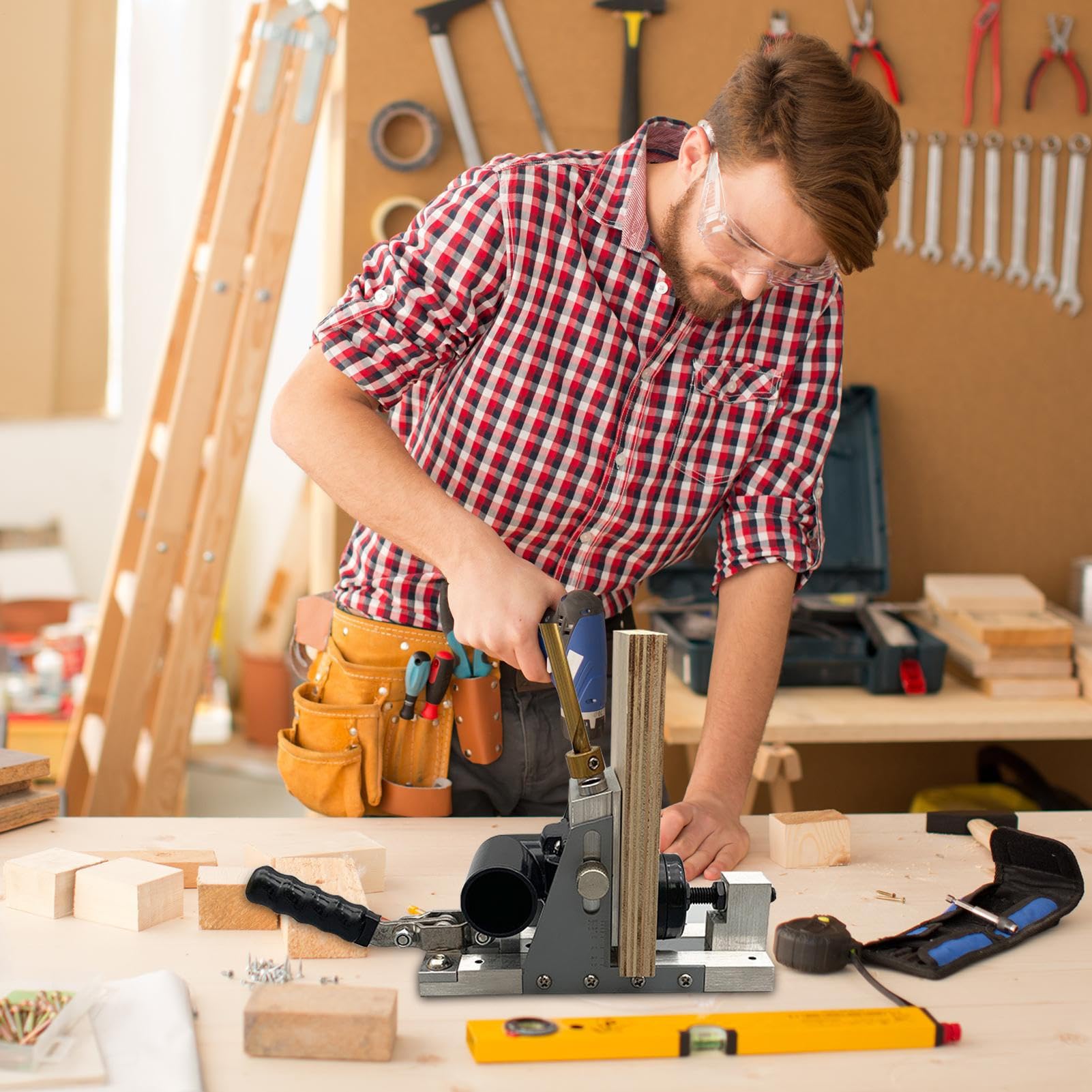 Guía Para Taladrar Localizador de Agujeros de Precisión | Localizador Portátil Para Carpintería Bricolaje Muebles Mejoras Del Hogar Exteriores Industrial y Construcción