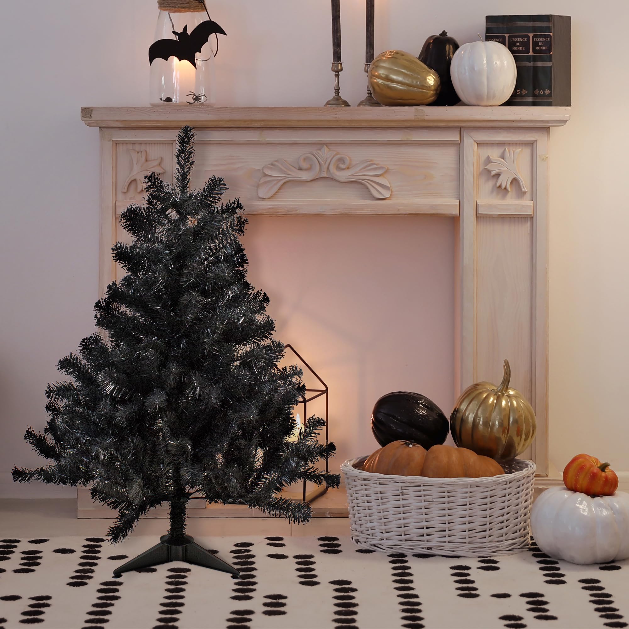 Northlight Full Colorado Spruce Artificial Halloween Tree - 4' - Black - Unlit