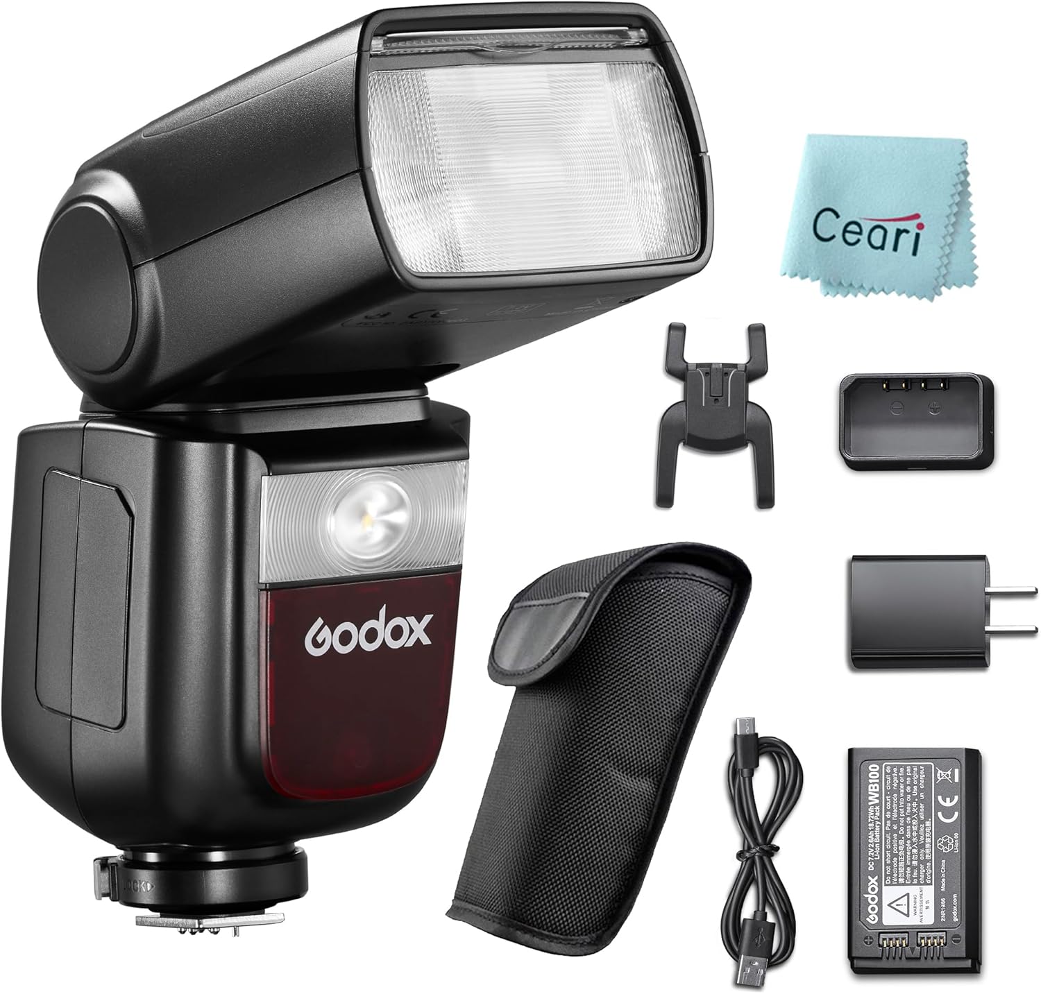 Godox V850III GN60 1/8000s HSS Camera Flash Speedlight with 2600mAh Li-ion Battery, 0.1-1.5s Fast Recycling for Nikon Canon Pentax Olympus Panasonic Camera