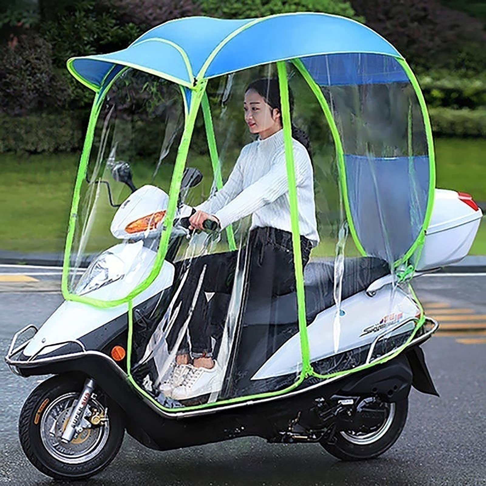 Copertura parasole universale per moto elettrica, copertura impermeabile per scooter, copertura per ombrellone per tettuccio per auto a batteria (blu)