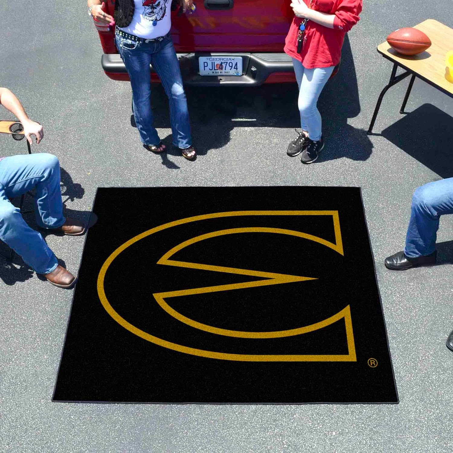 FANMATS 35 Emporia State Hornets Tailgater Rug - 5ft. x 6ft. Sports Fan Area Rug, Home Decor Rug and Tailgating Mat