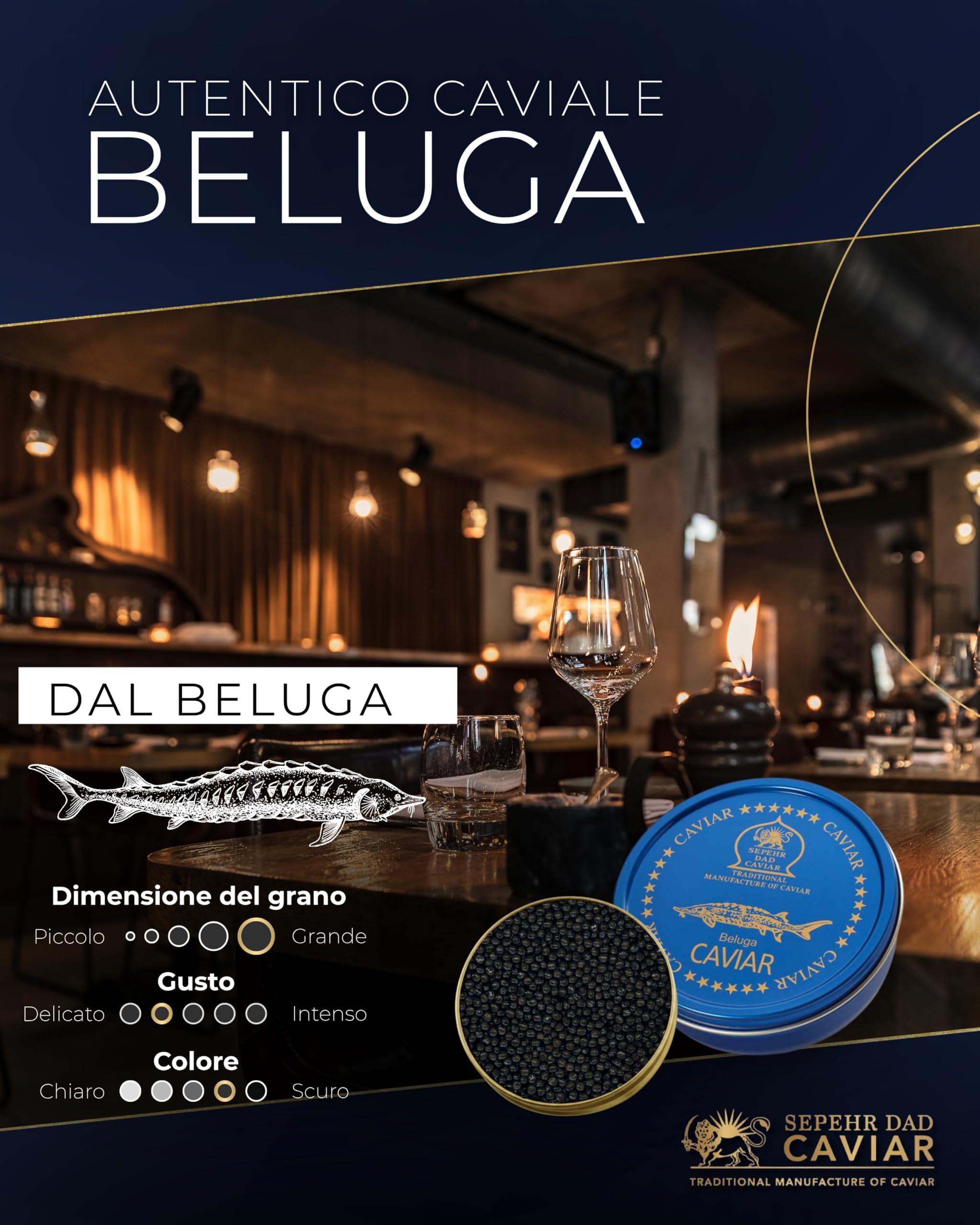 Caviale Beluga Original Huso Huso puro 30g