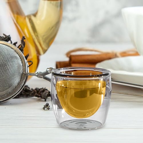 Miniatura 3 de Birchland Juego de 4 tazas de expreso juego de 4 vasos de expreso de doble pared vasos de chupito aislados tazas de café expreso tazas de expreso