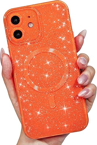 Miniatura 52 de Funda para iPhone 15 Pro con purpurina compatible con Magsafe, funda magnética Mag Safe para teléfono femenina, linda, brillante y bonita para Rosa