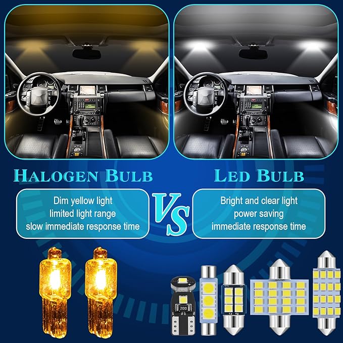 Kit de 50 bombillas LED para automóvil T6 T10 28 mm 31 mm 41 mm miniatura 6