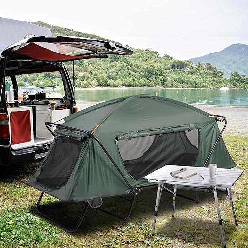 Miniatura 9 de Yescom Mesa de campamento plegable de aluminio portátil con patas ajustables, mesa enrollable ligera para barbacoa al aire libre, picnic, patio