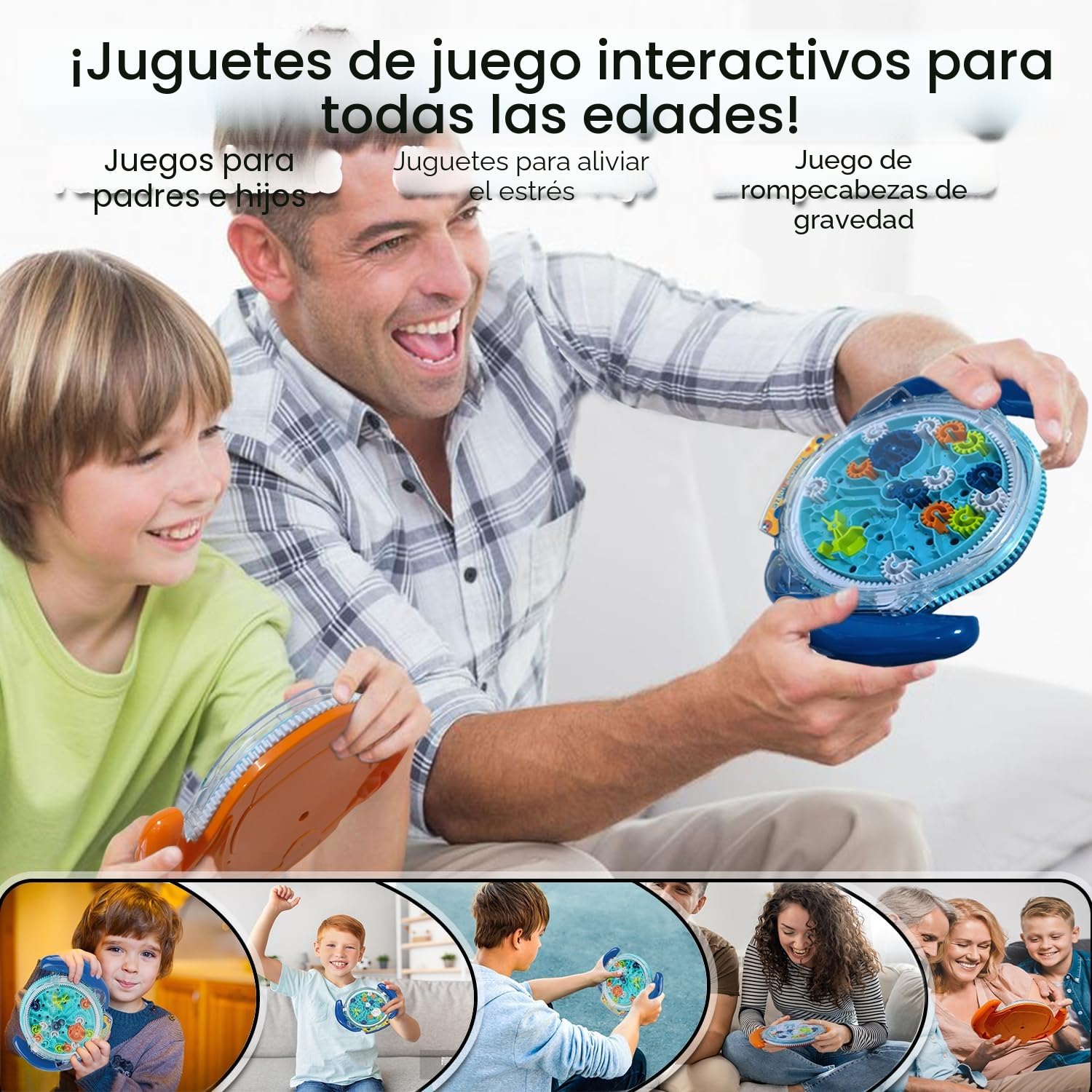 JRD&BS WINL Juego de rompecabezas laberinto 3D para niños y adultos, juguetes educativos para niños y niñas, regalo para niños, tablero de laberinto de gravedad, juguete IQ (azul)