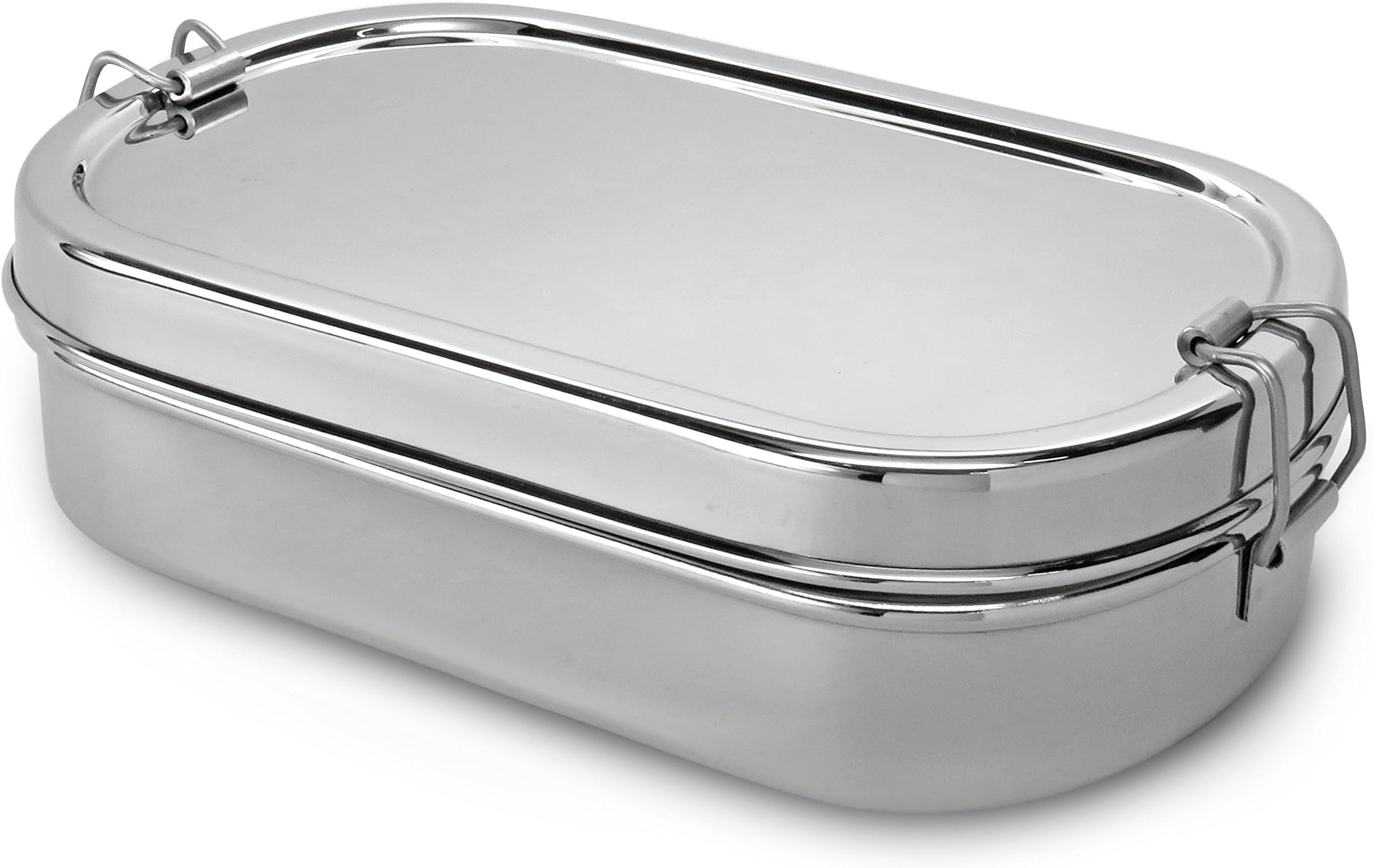 Stainless Steel Oval Lunch Box with Inner Snack Box