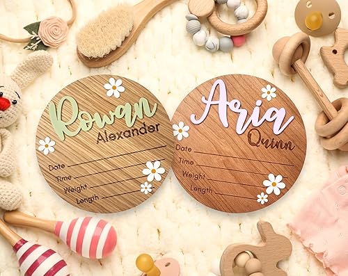 Miniatura 3 de Bleed Proof Engineered Wood, Hello World Newborn Sign, Baby Announcement Sign, Newborn Announcement Sign, Birth Announcement Sign - 5.5"