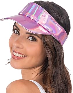 Chaks - Holografische Visor Cap, Glänzende Schirmmütze | 80er Basecap für Festival und Junggesellinnenabschied, Holografisches Design mit breitem Schild